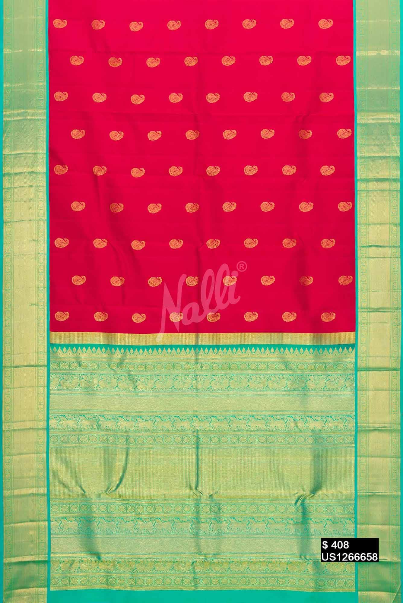 Dark Pink Kanchipuram Silk Saree