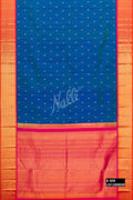 Peacock Blue Kanchipuram Silk Saree