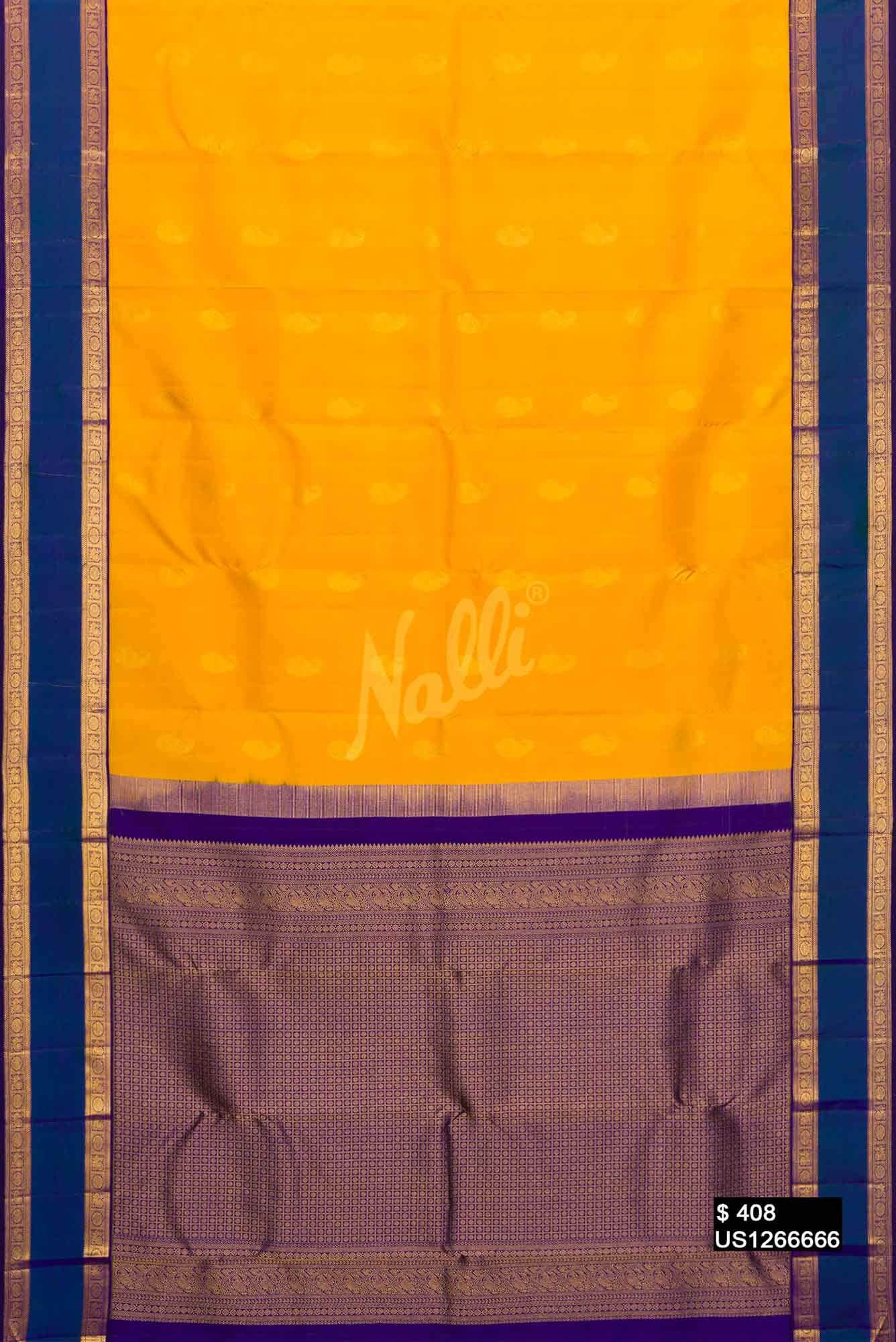 Yellow Kanchipuram Silk Saree