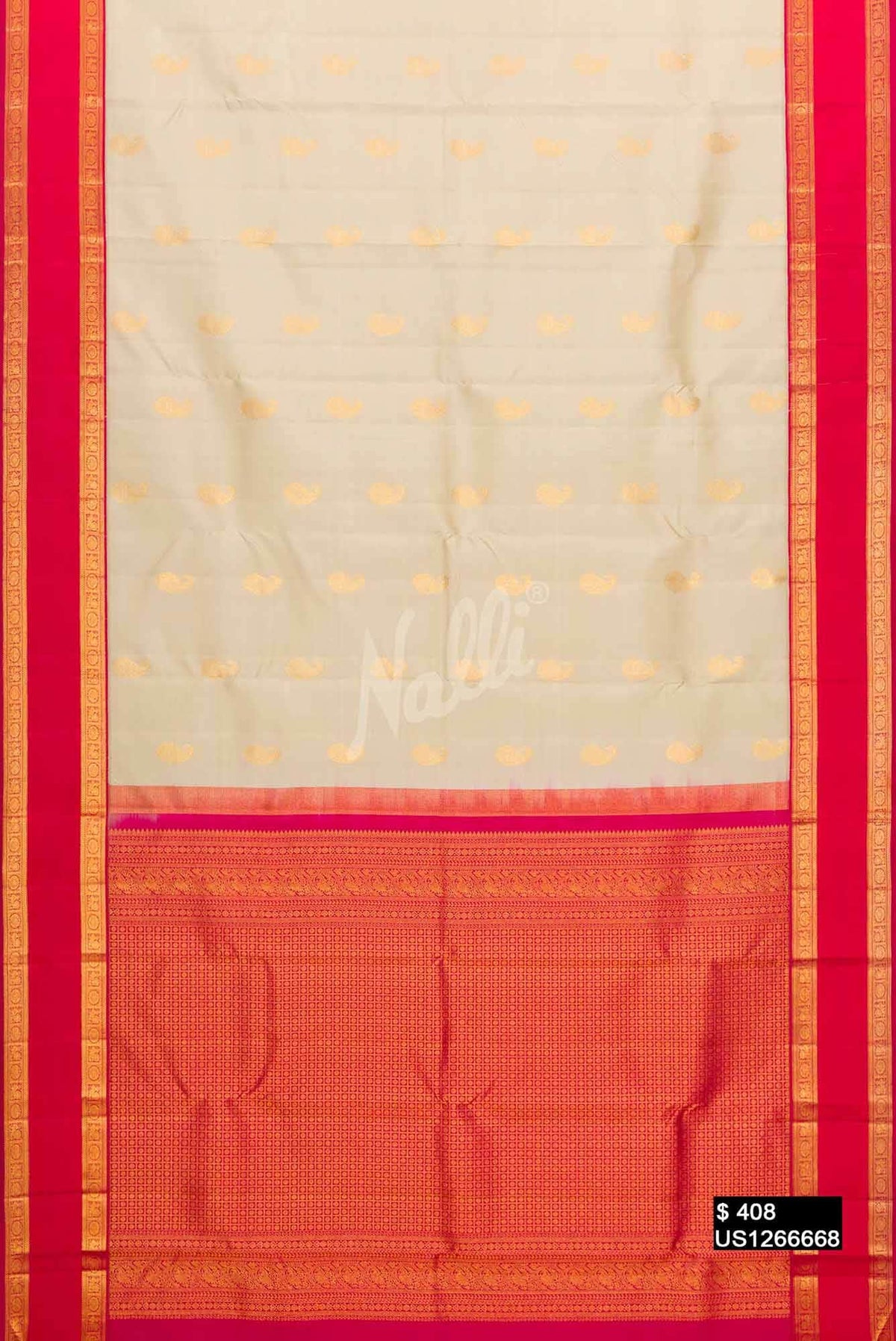 Sandal Kanchipuram Silk Saree