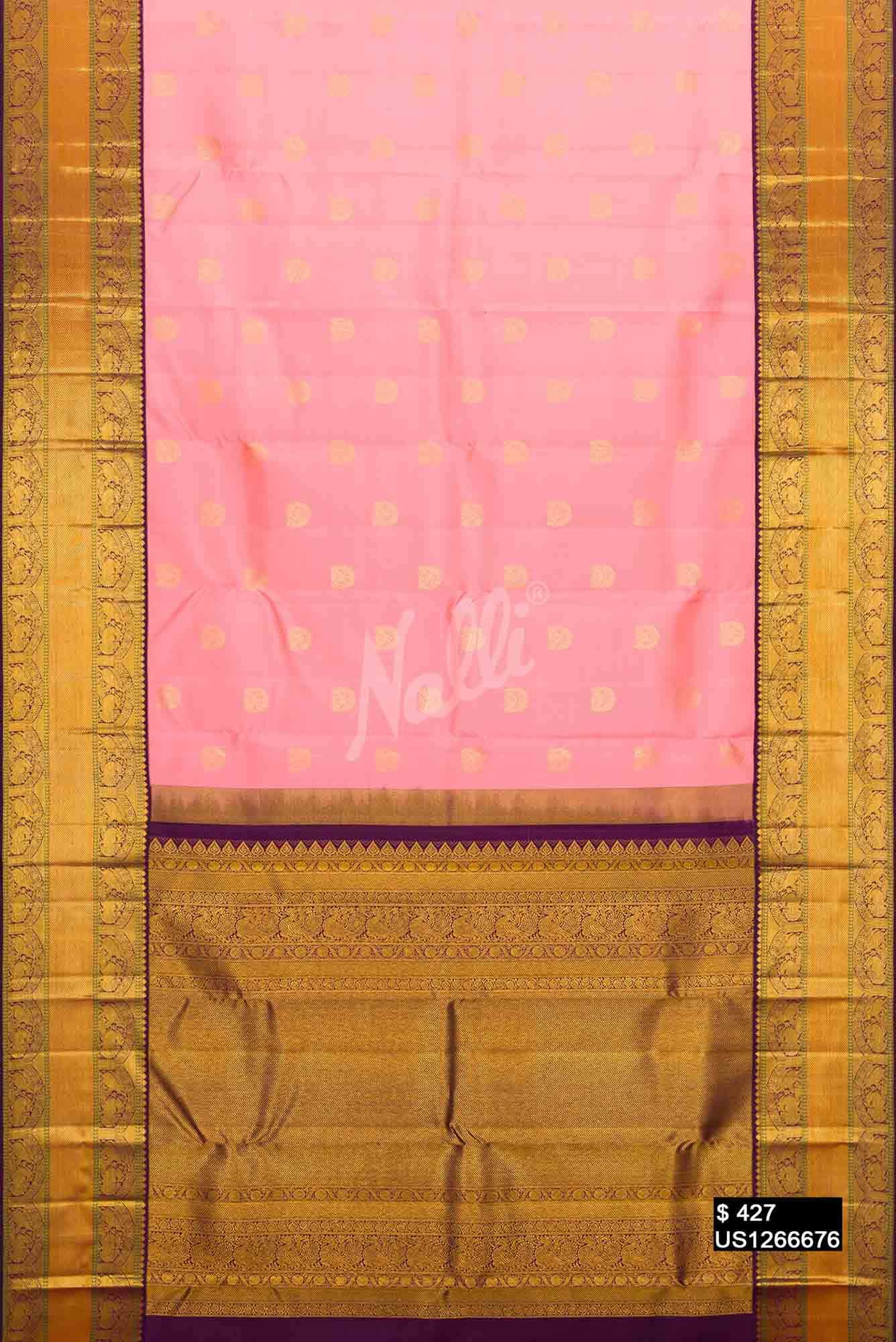 Peach Kanchipuram Silk Saree