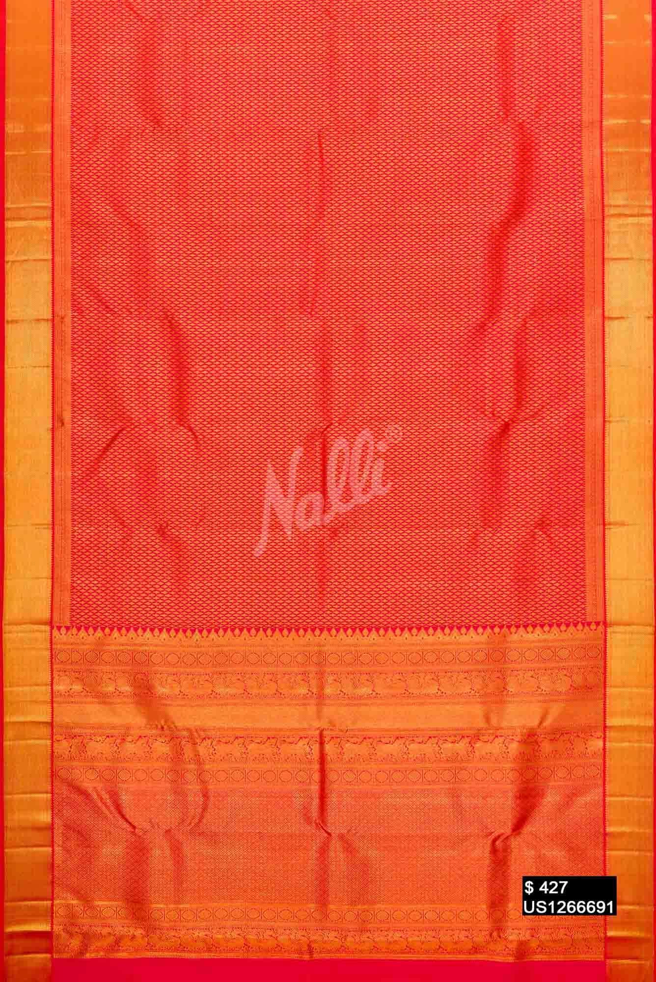 Orange Kanchipuram Silk Saree