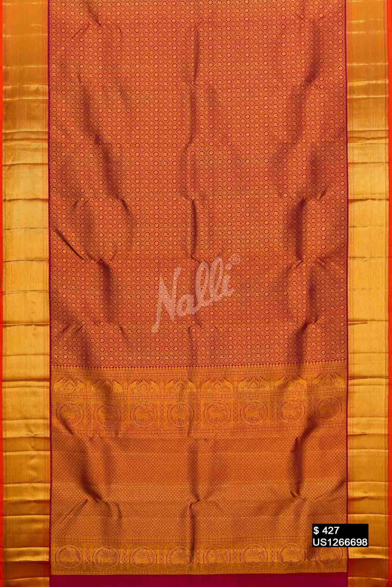 Maroon Kanchipuram Silk Saree