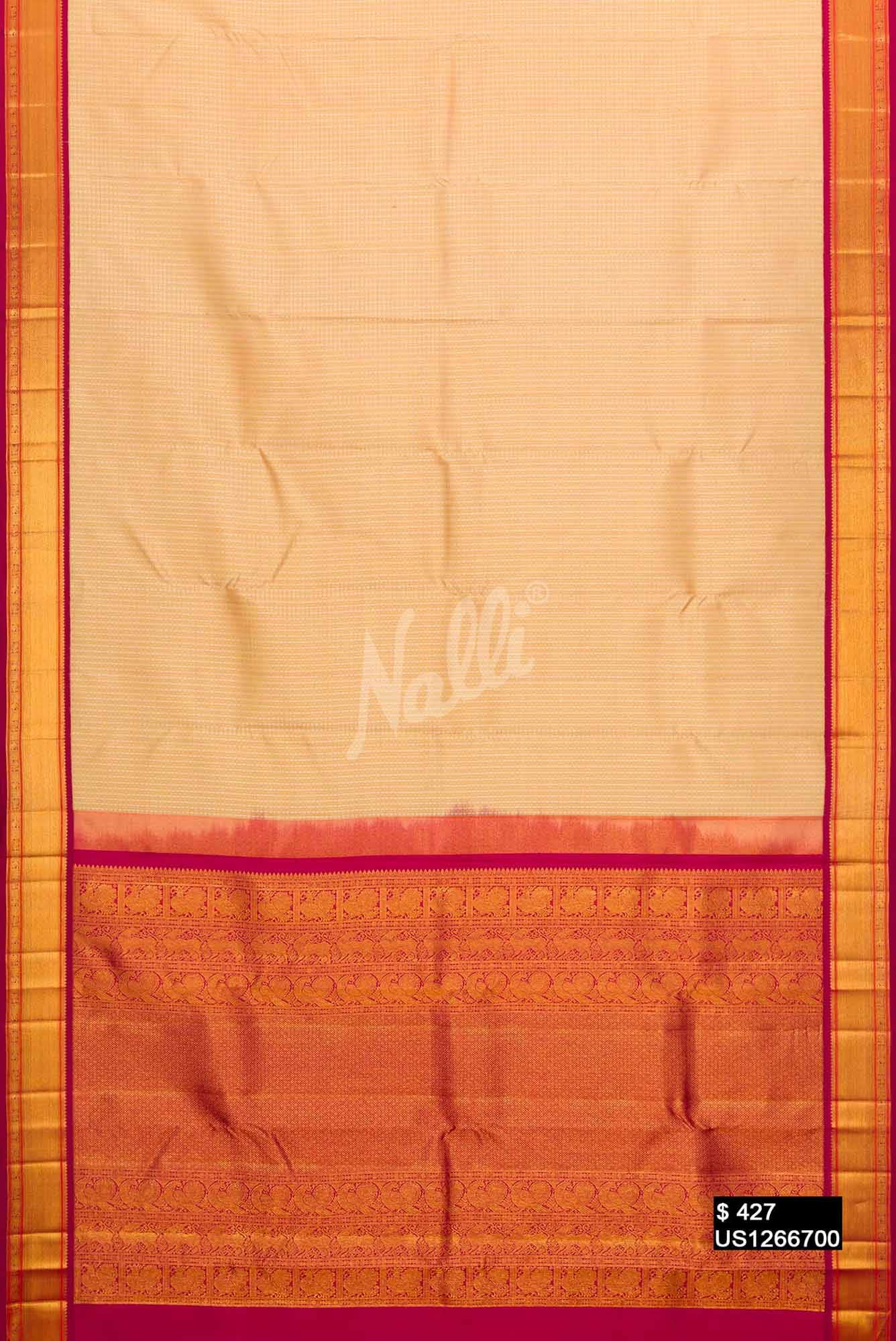 Sandal Kanchipuram Silk Saree
