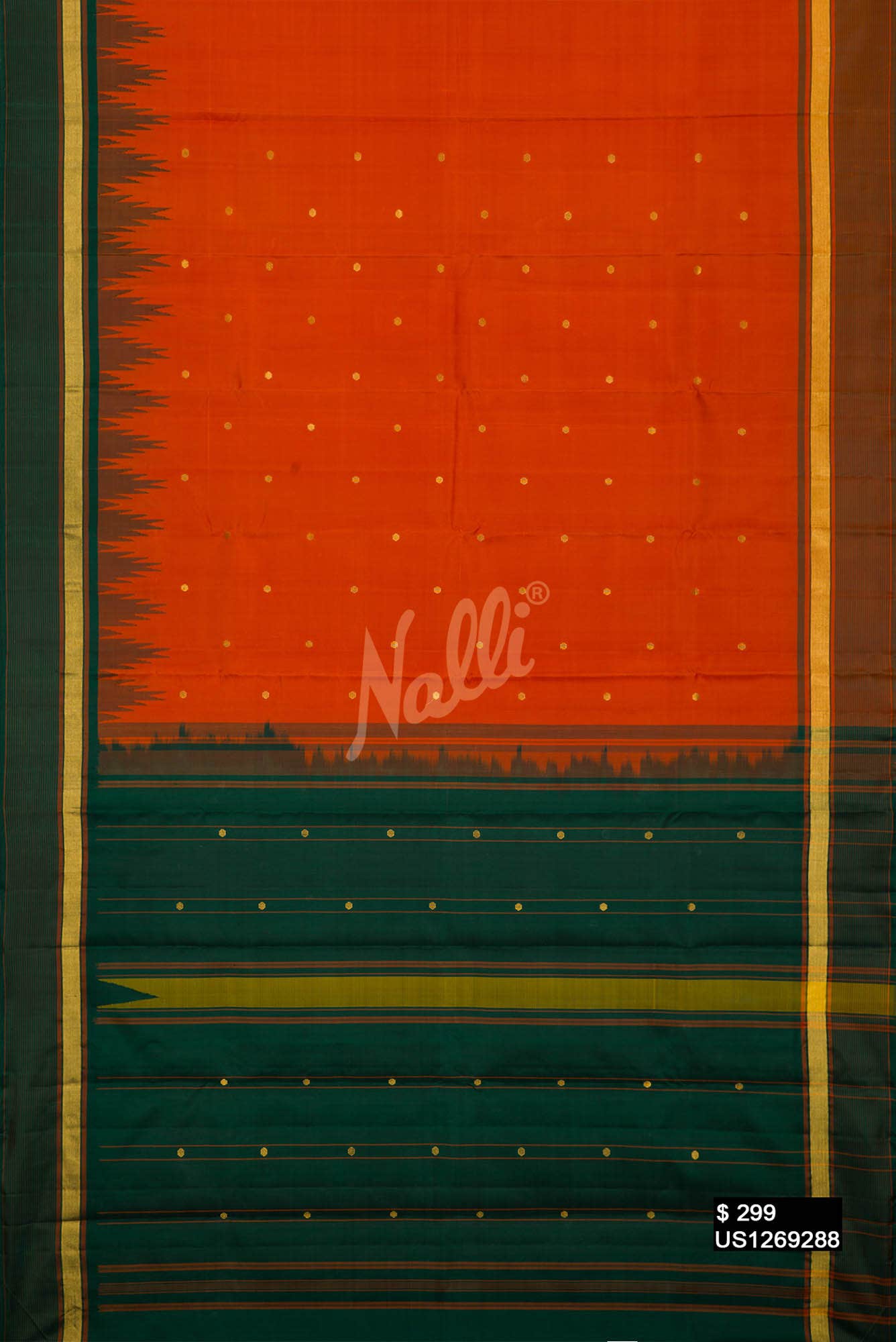 Orange Kanchipuram Silk Saree