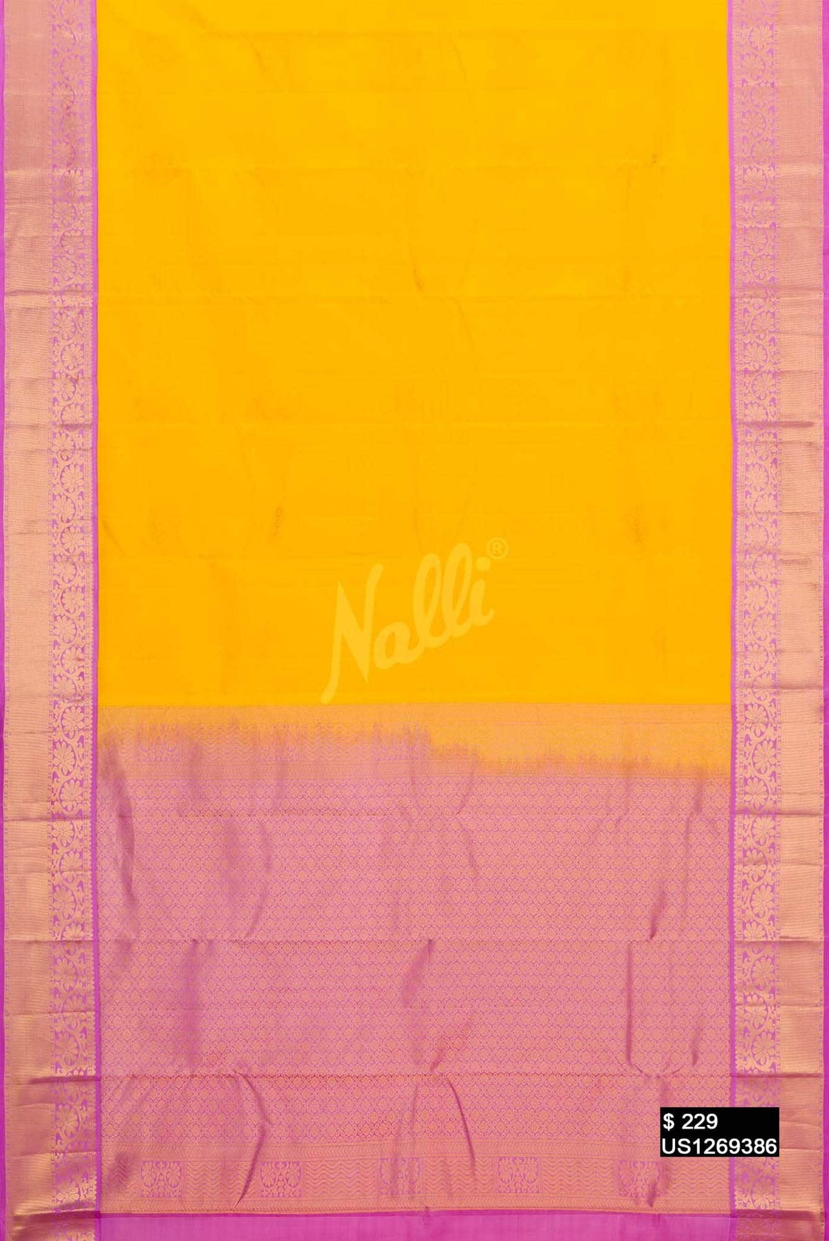 Yellow Kanchipuram Silk Saree