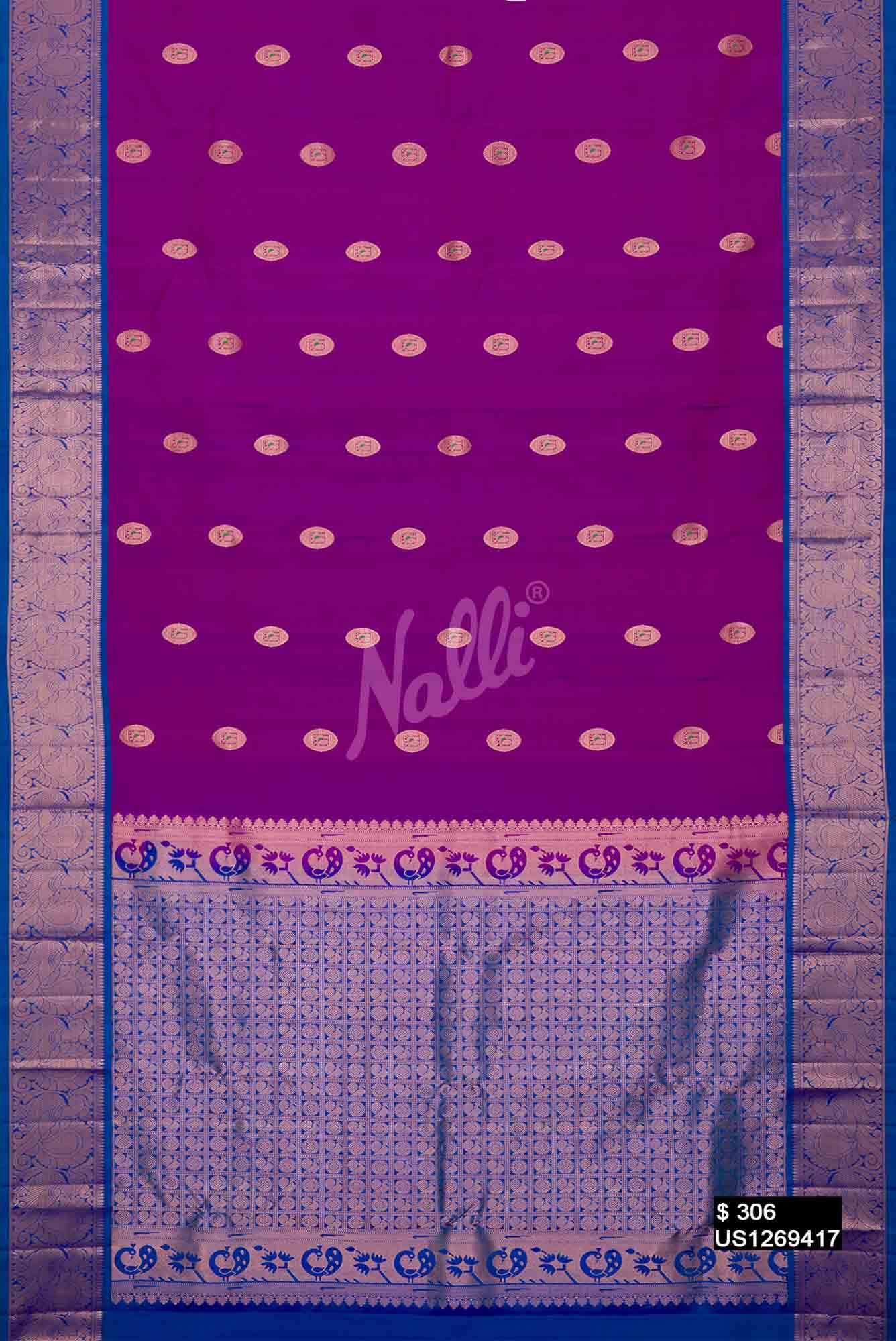 Purple Kanchipuram Silk Saree