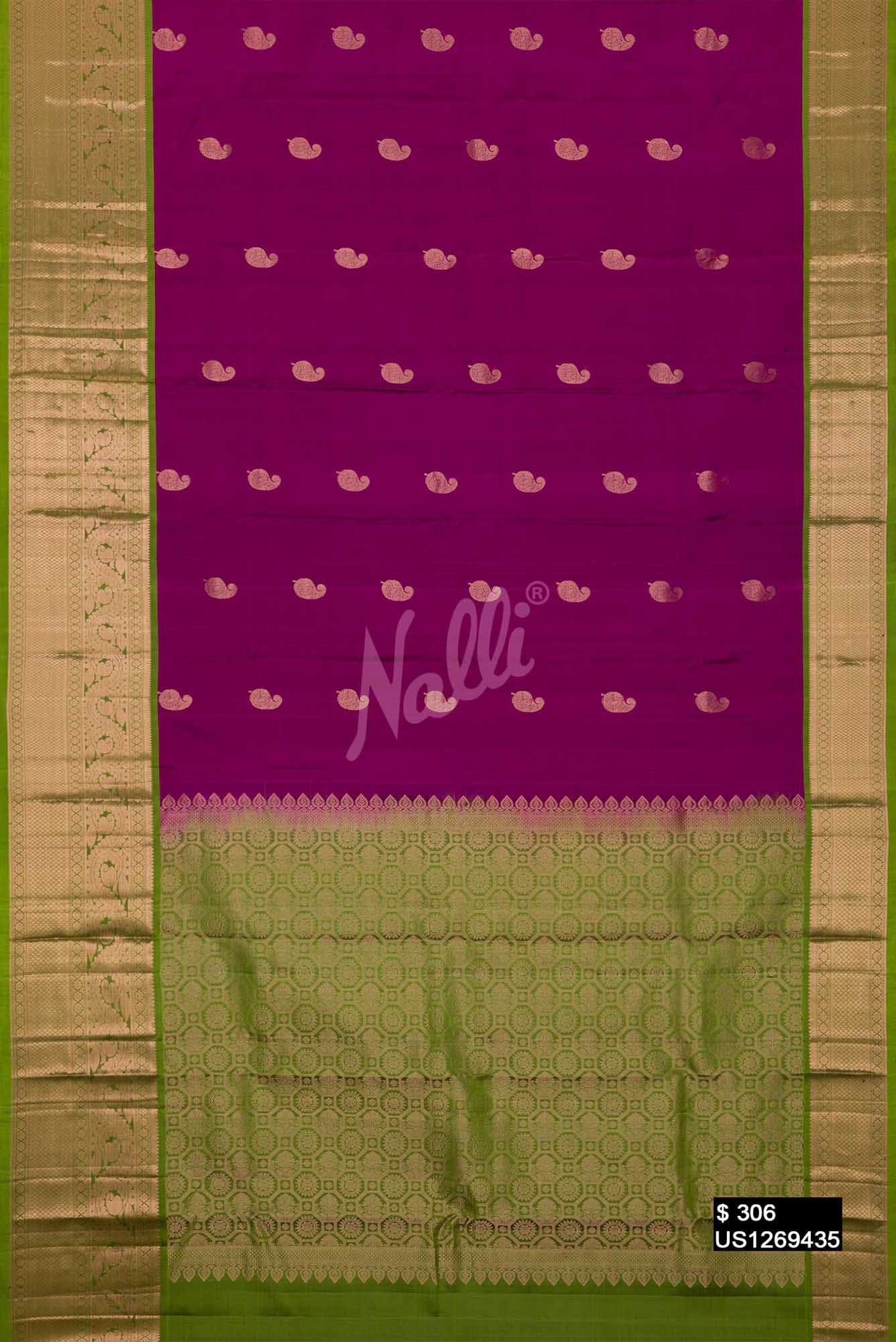 Purple Kanchipuram Silk Saree