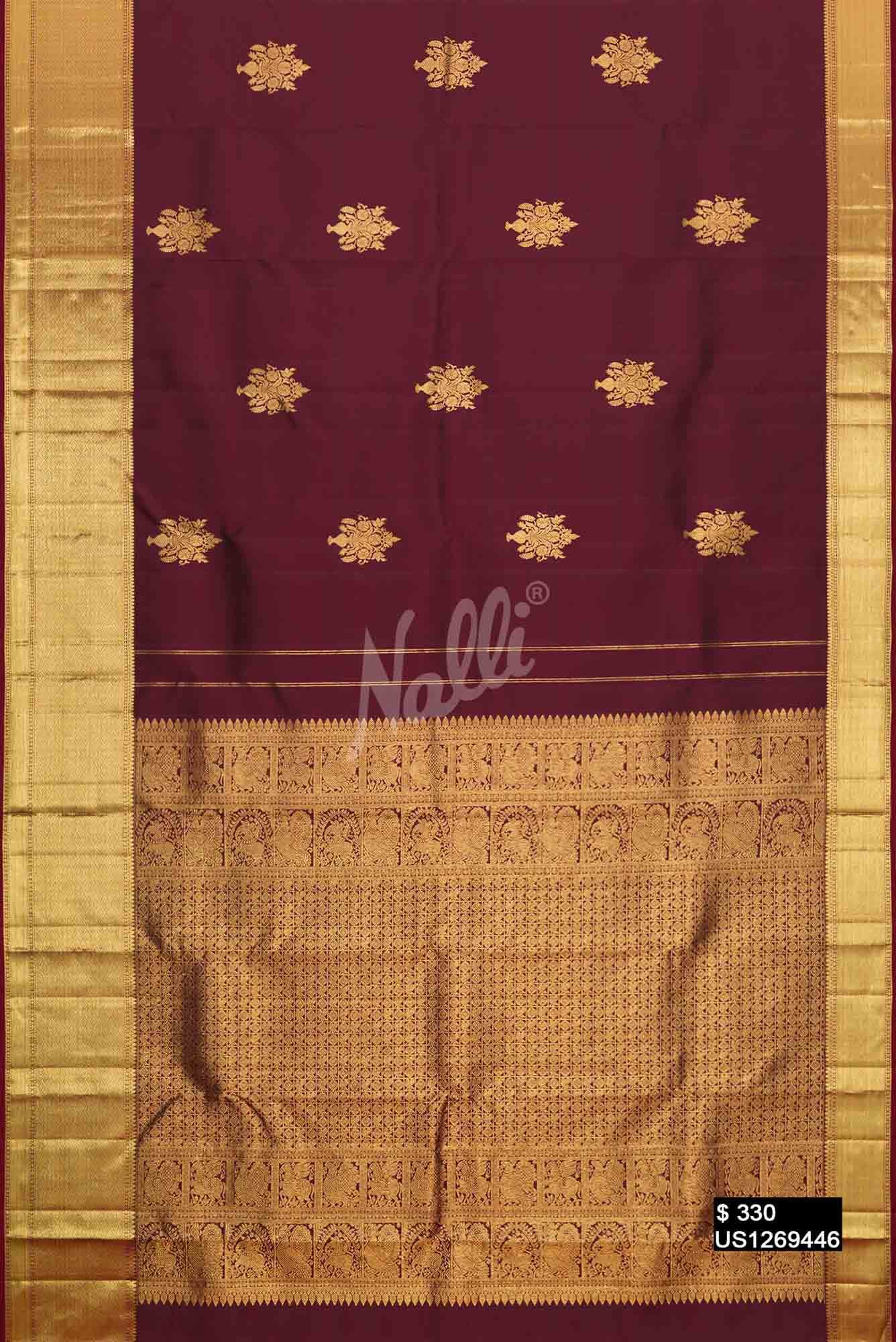 Maroon Kanchipuram Silk Saree