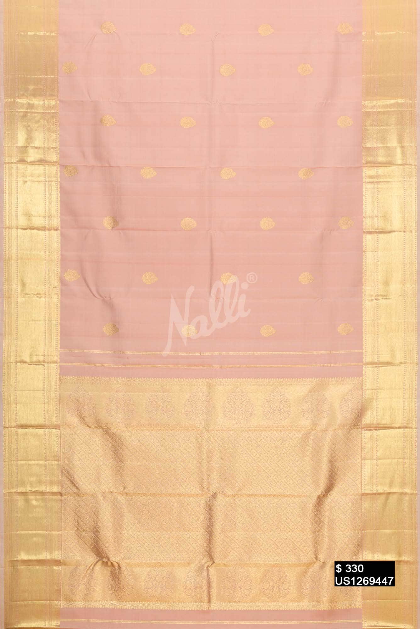 Rose Gold Kanchipuram Silk Saree
