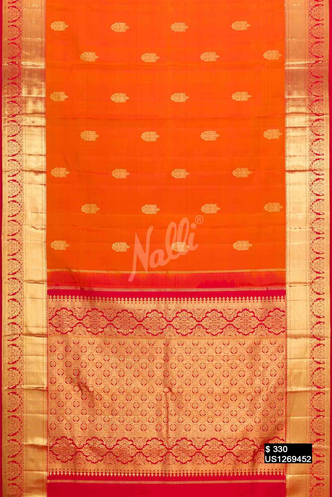 Mustard Kanchipuram Silk Saree