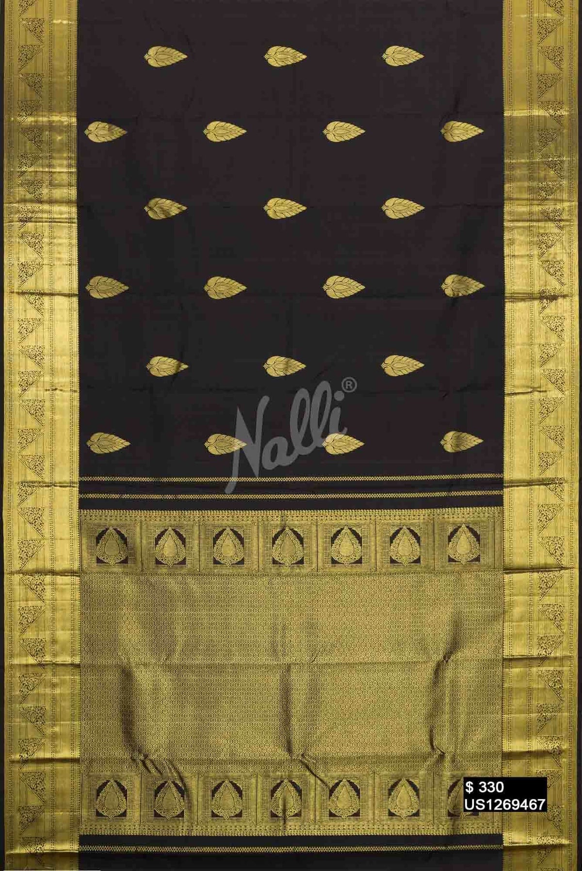 Black Kanchipuram Silk Saree