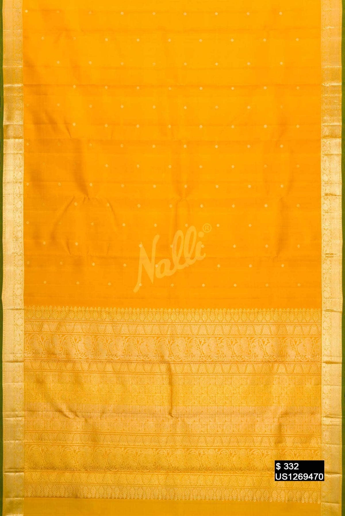 Mustard Kanchipuram Silk Saree