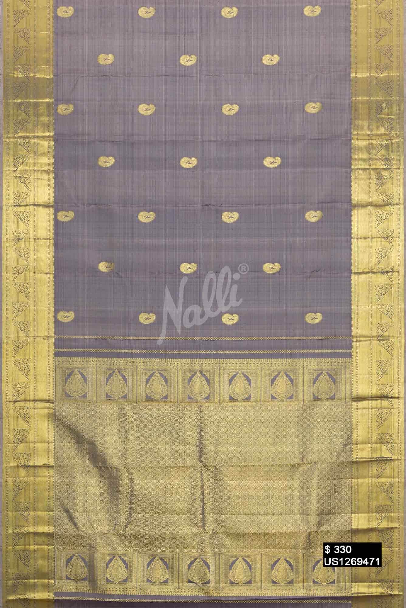 Grey Kanchipuram Silk Saree