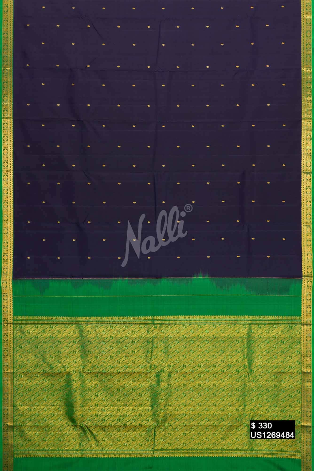 Navy Blue Kanchipuram Silk Saree