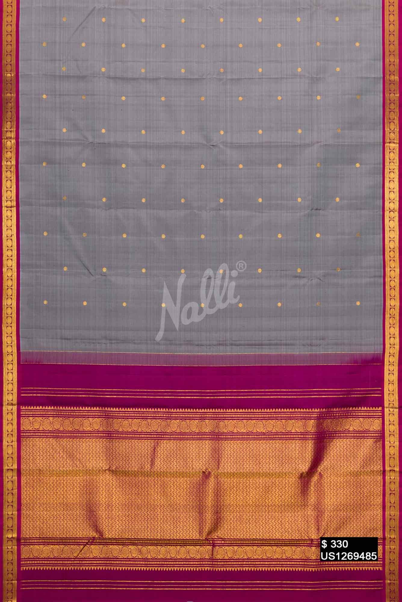 Grey Kanchipuram Silk Saree
