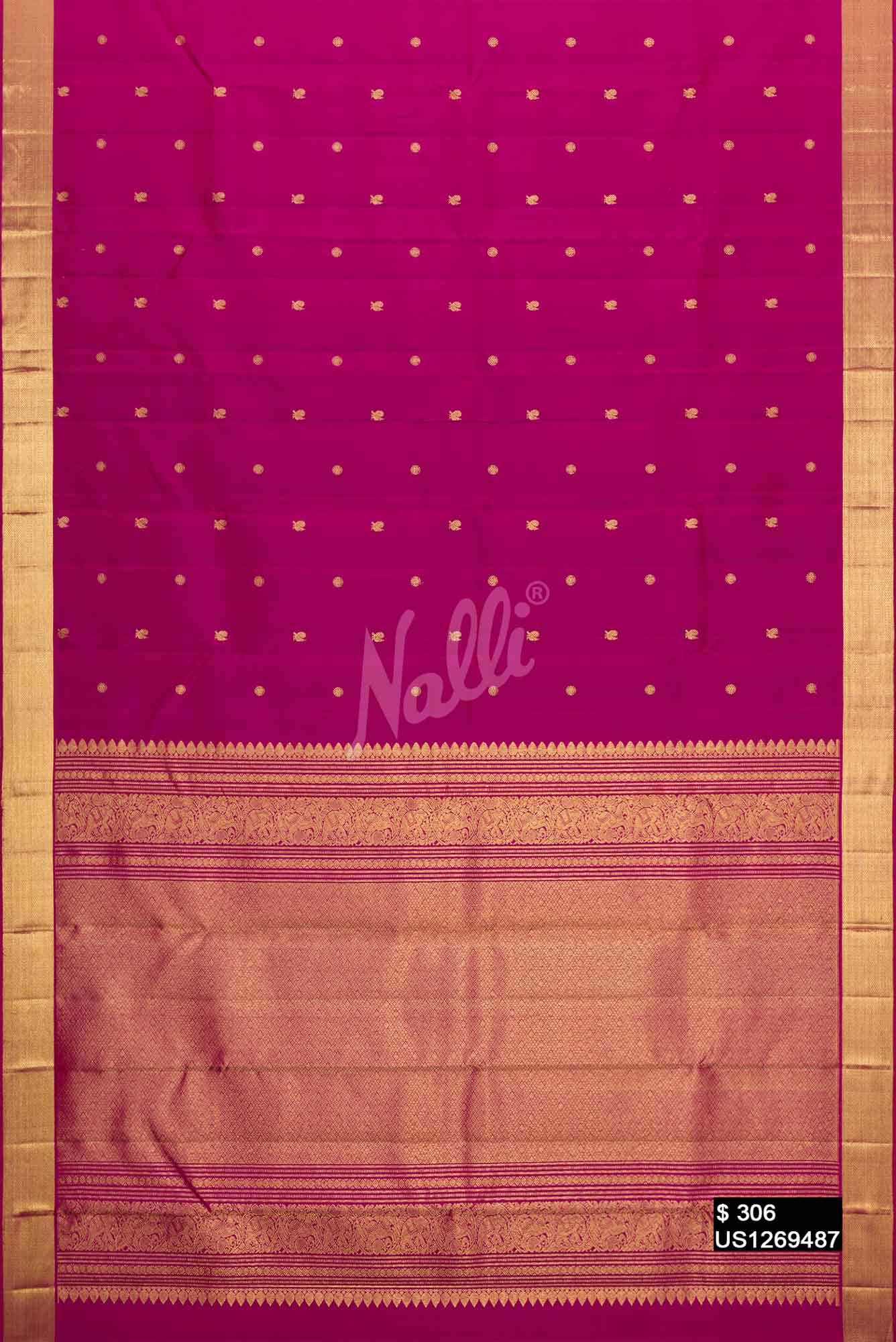 Magenta Kanchipuram Silk Saree
