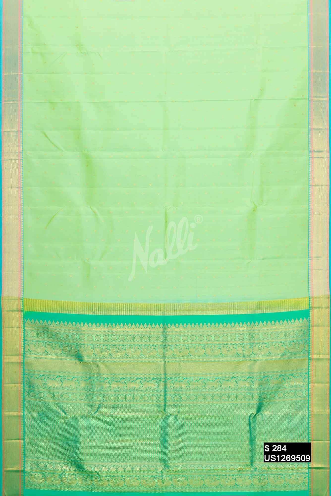 Pista Green Kanchipuram Silk Saree