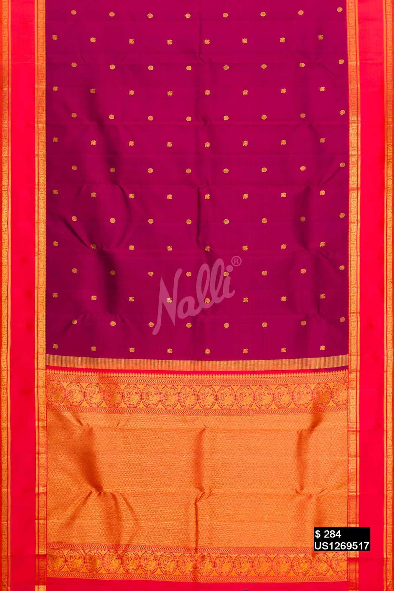 Magenta Kanchipuram Silk Saree