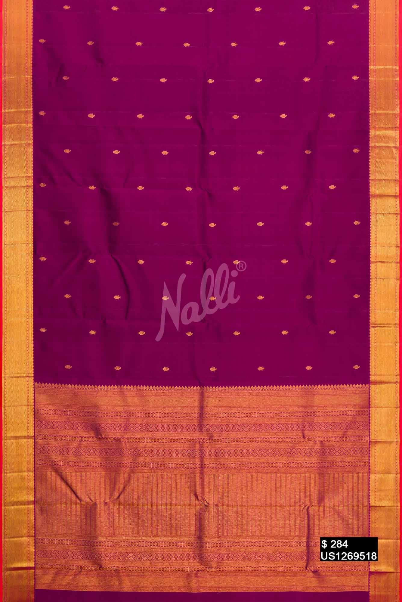 Purple Kanchipuram Silk Saree