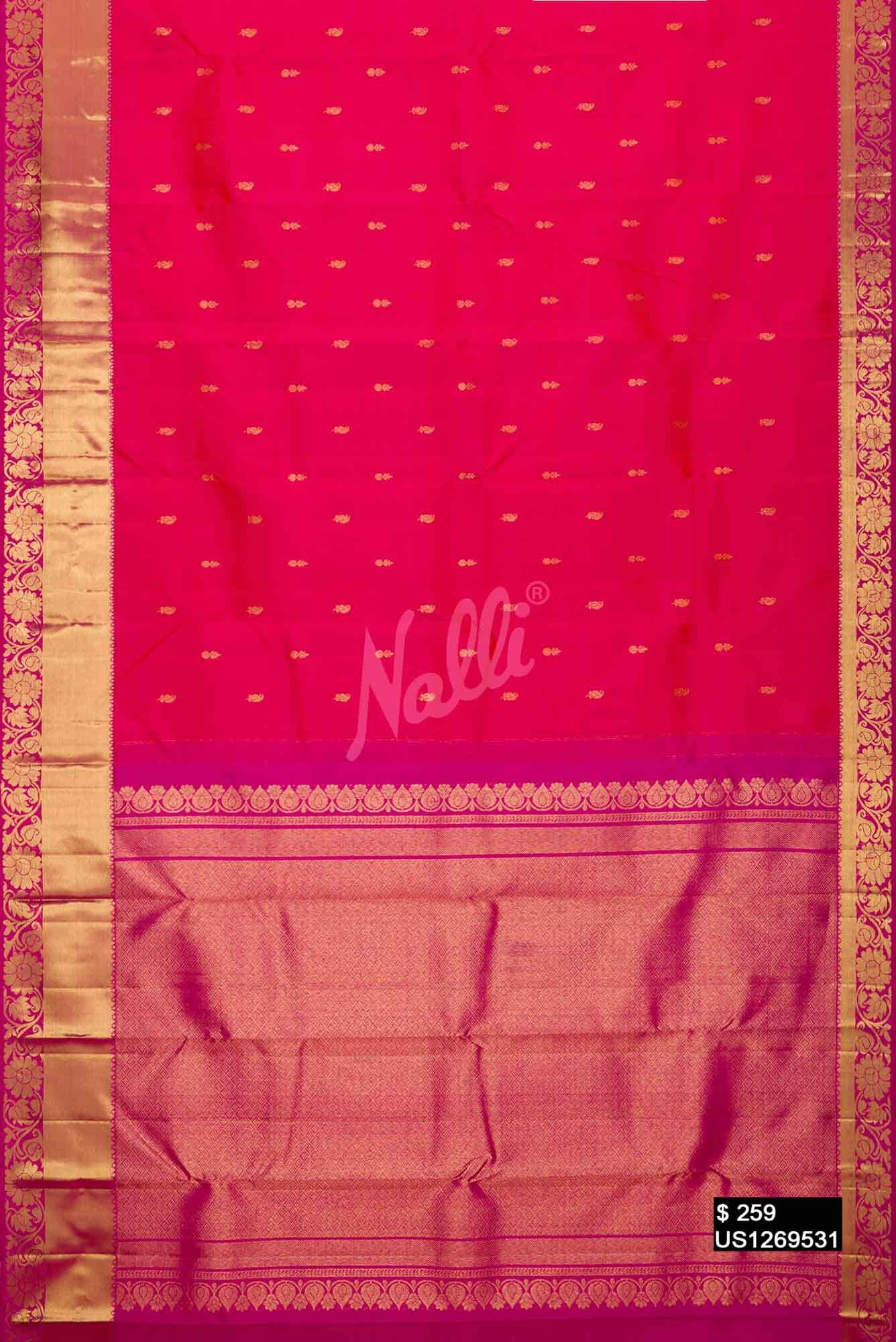 Orange Kanchipuram Silk Saree