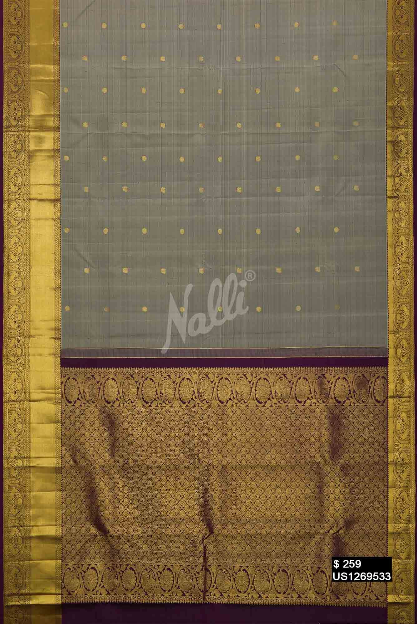 Grey Kanchipuram Silk Saree