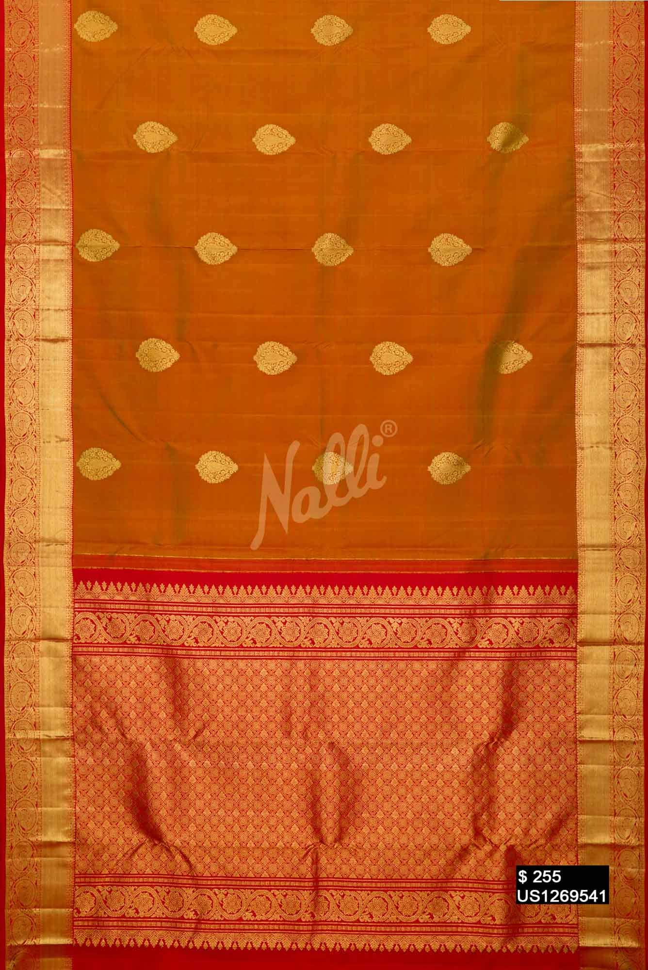 Mustard Kanchipuram Silk Saree