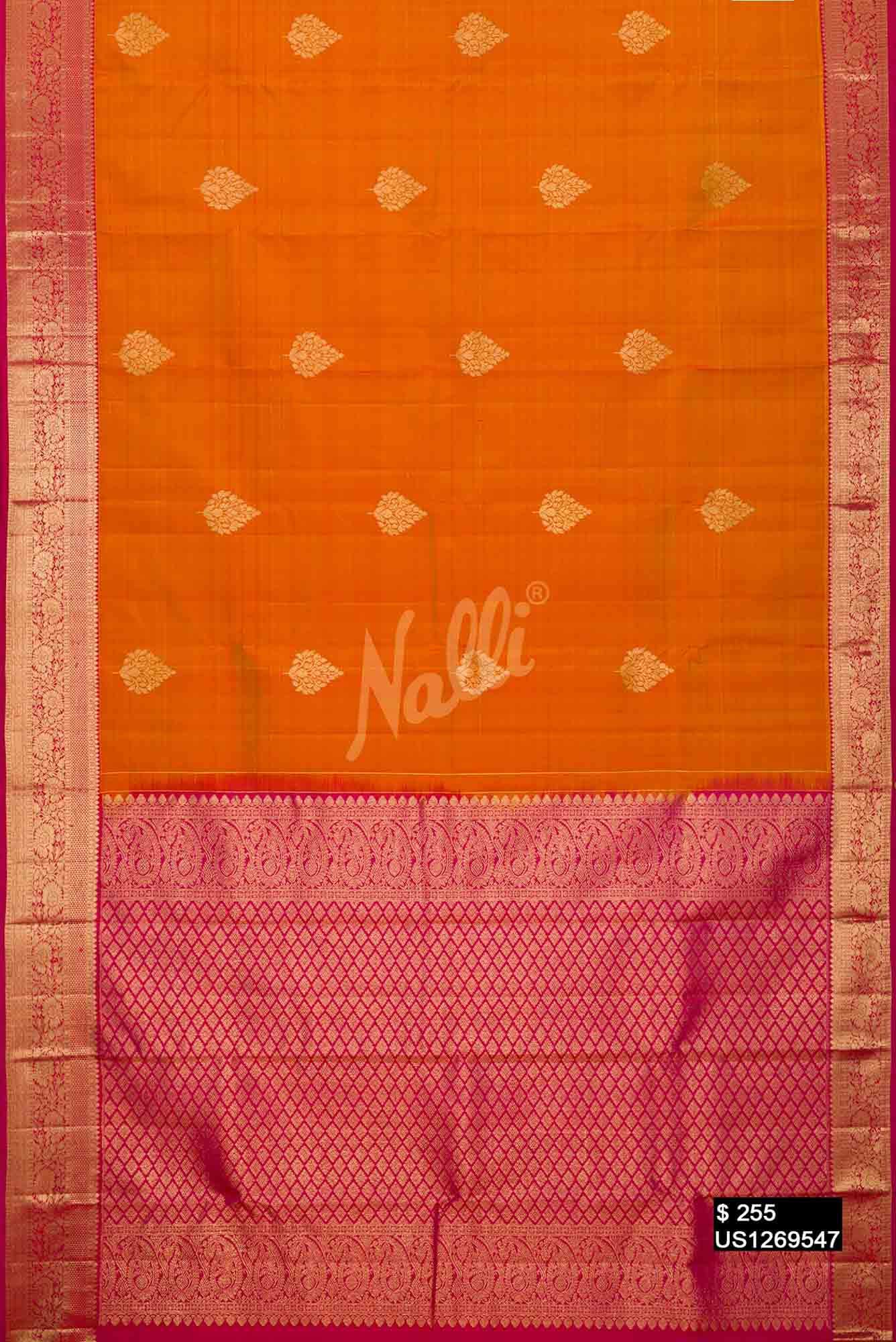 Mustard Kanchipuram Silk Saree