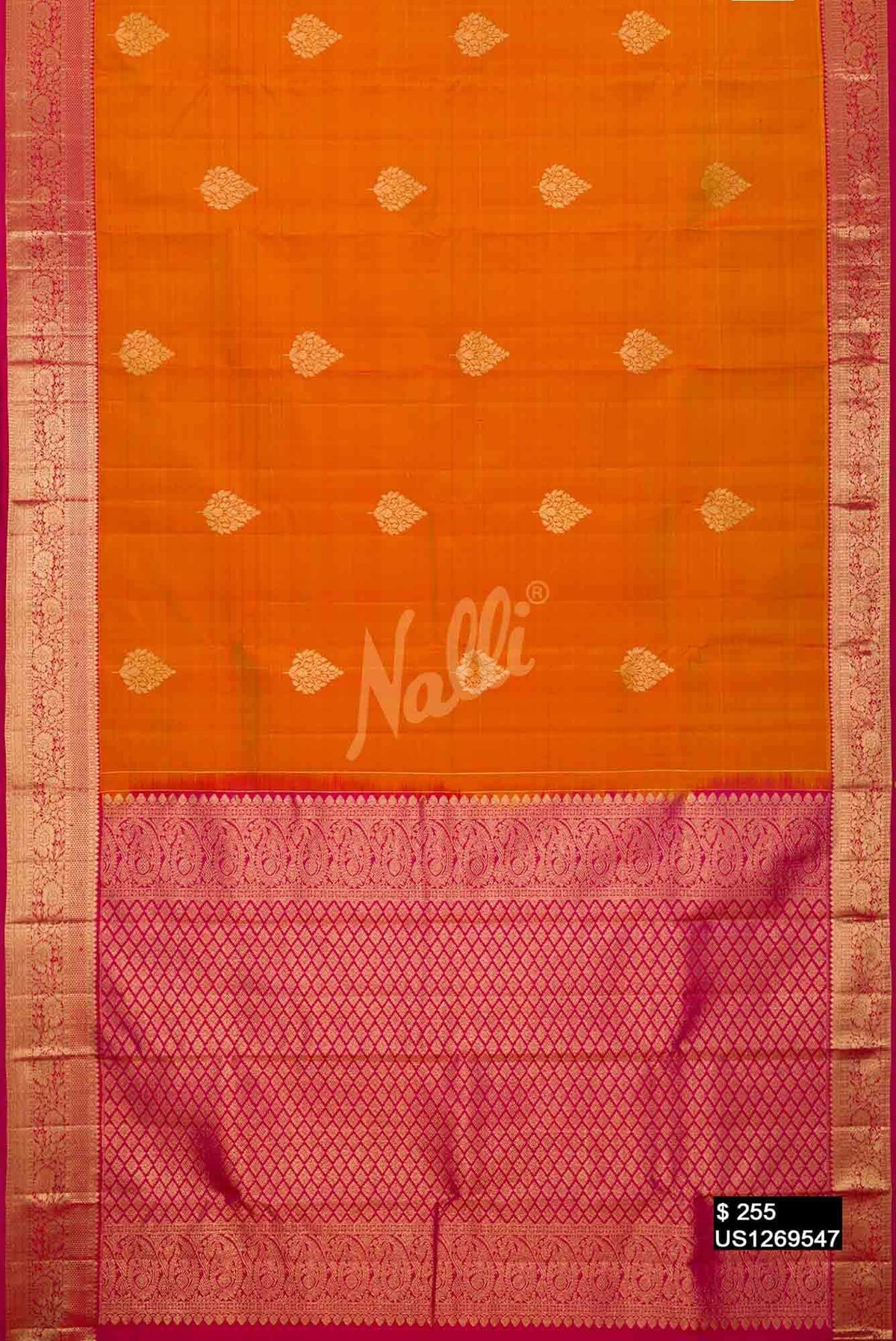 Mustard Kanchipuram Silk Saree