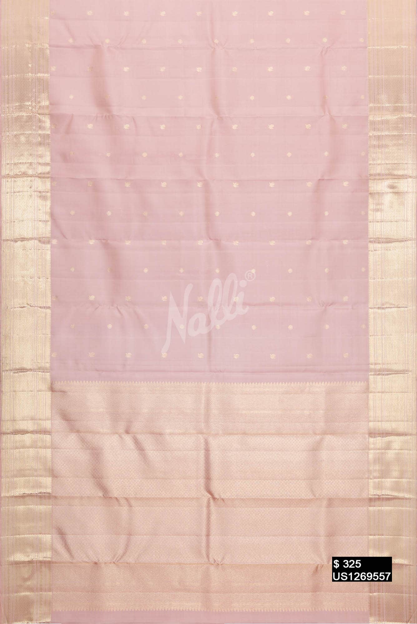 Rose Gold Kanchipuram Silk Saree