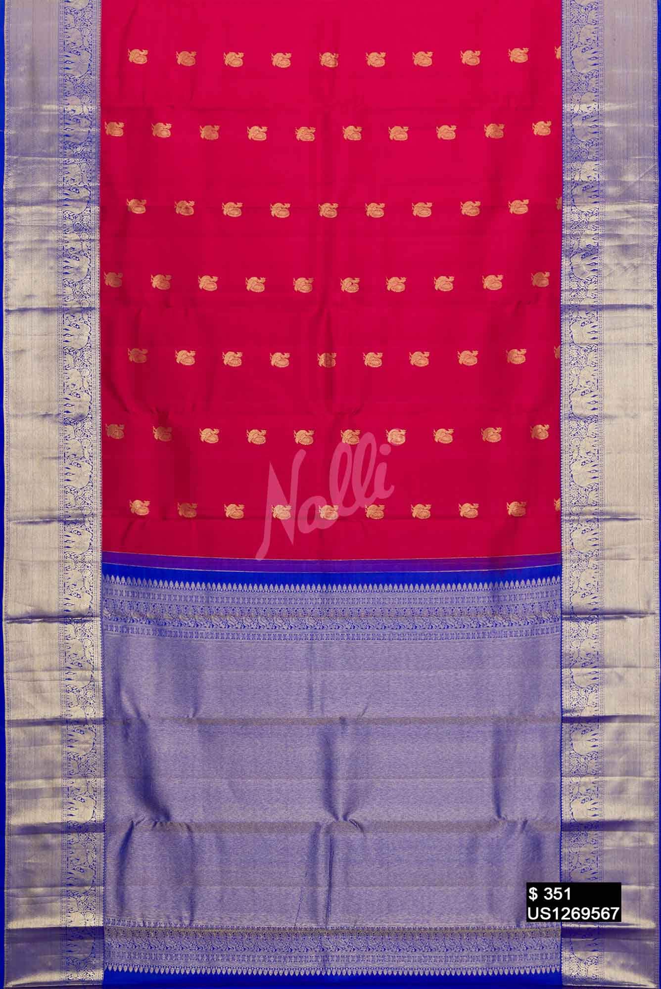 Maroon Kanchipuram Silk Saree