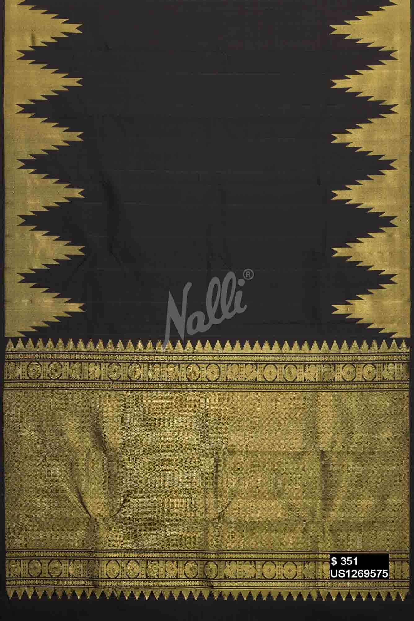 Black Kanchipuram Silk Saree