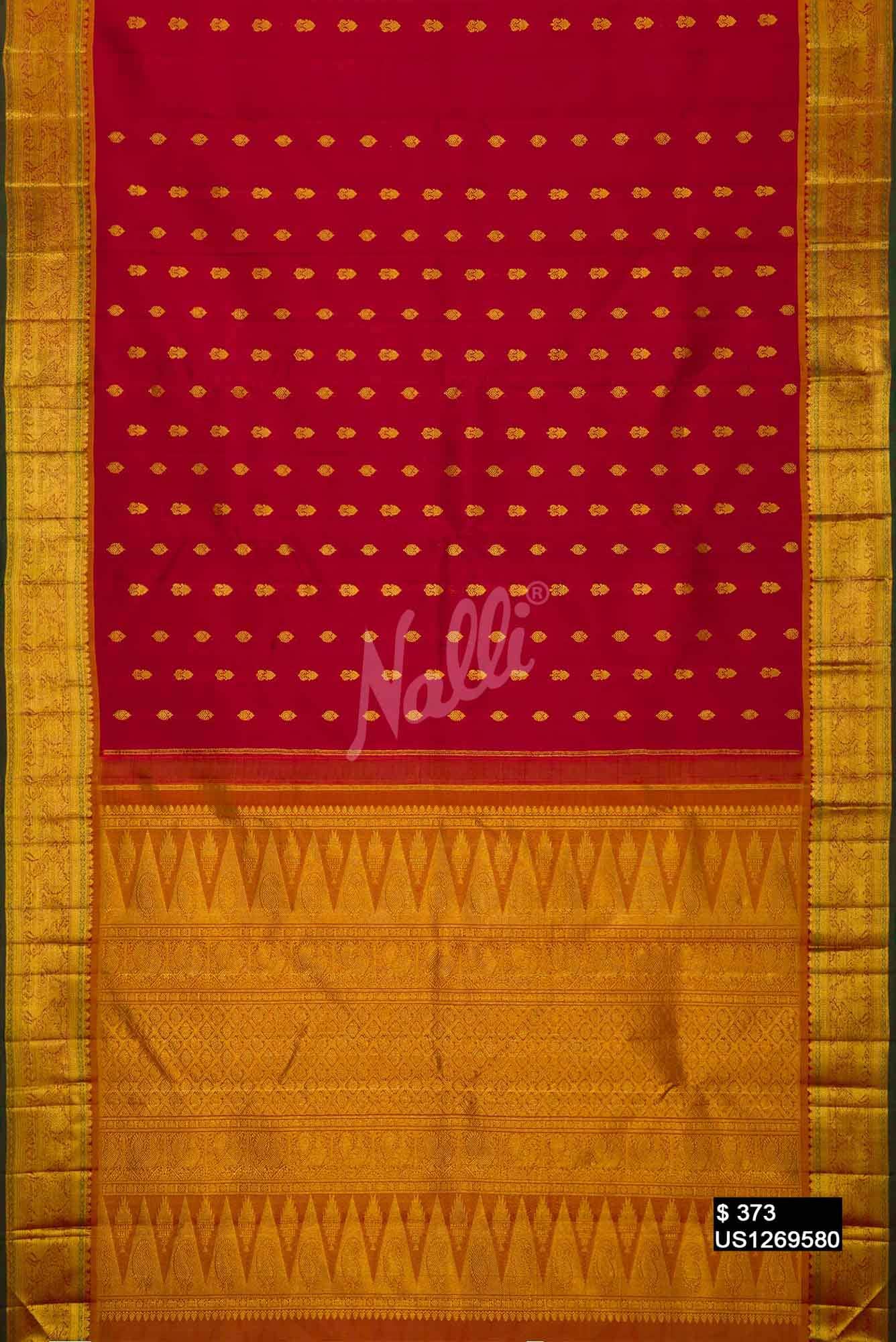 Maroon Kanchipuram Silk Saree