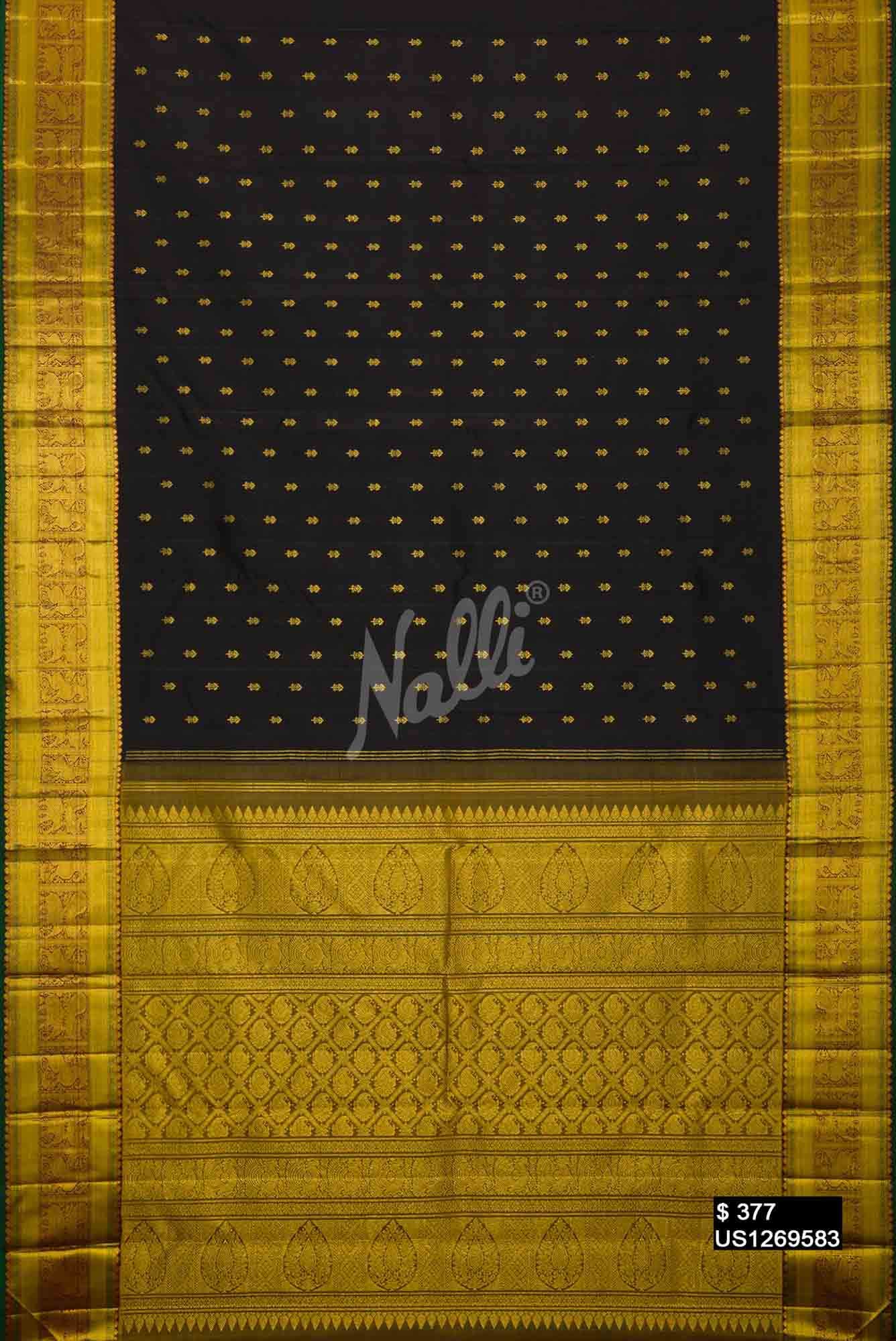 Black Kanchipuram Silk Saree