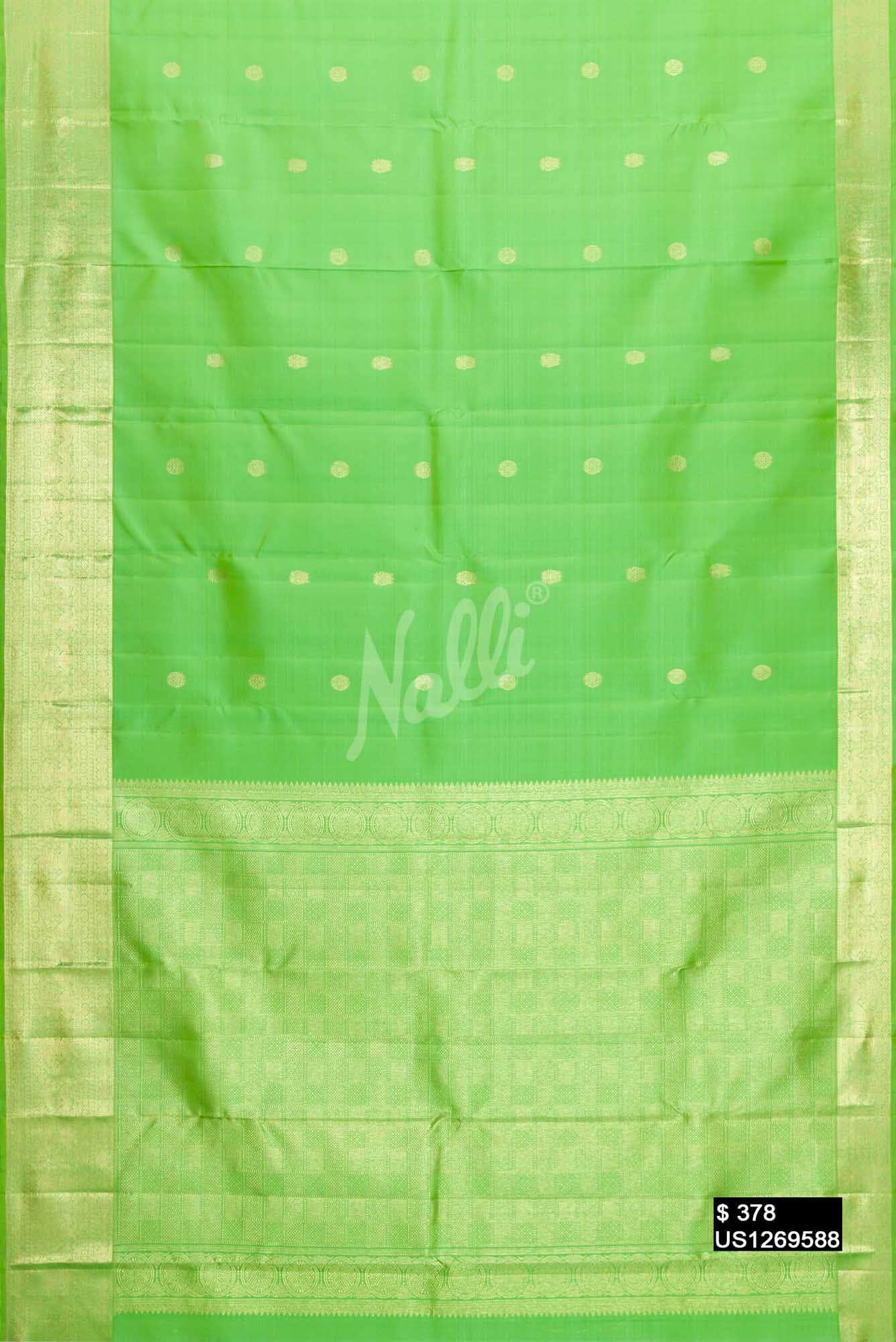 Parrot Green Kanchipuram Silk Saree