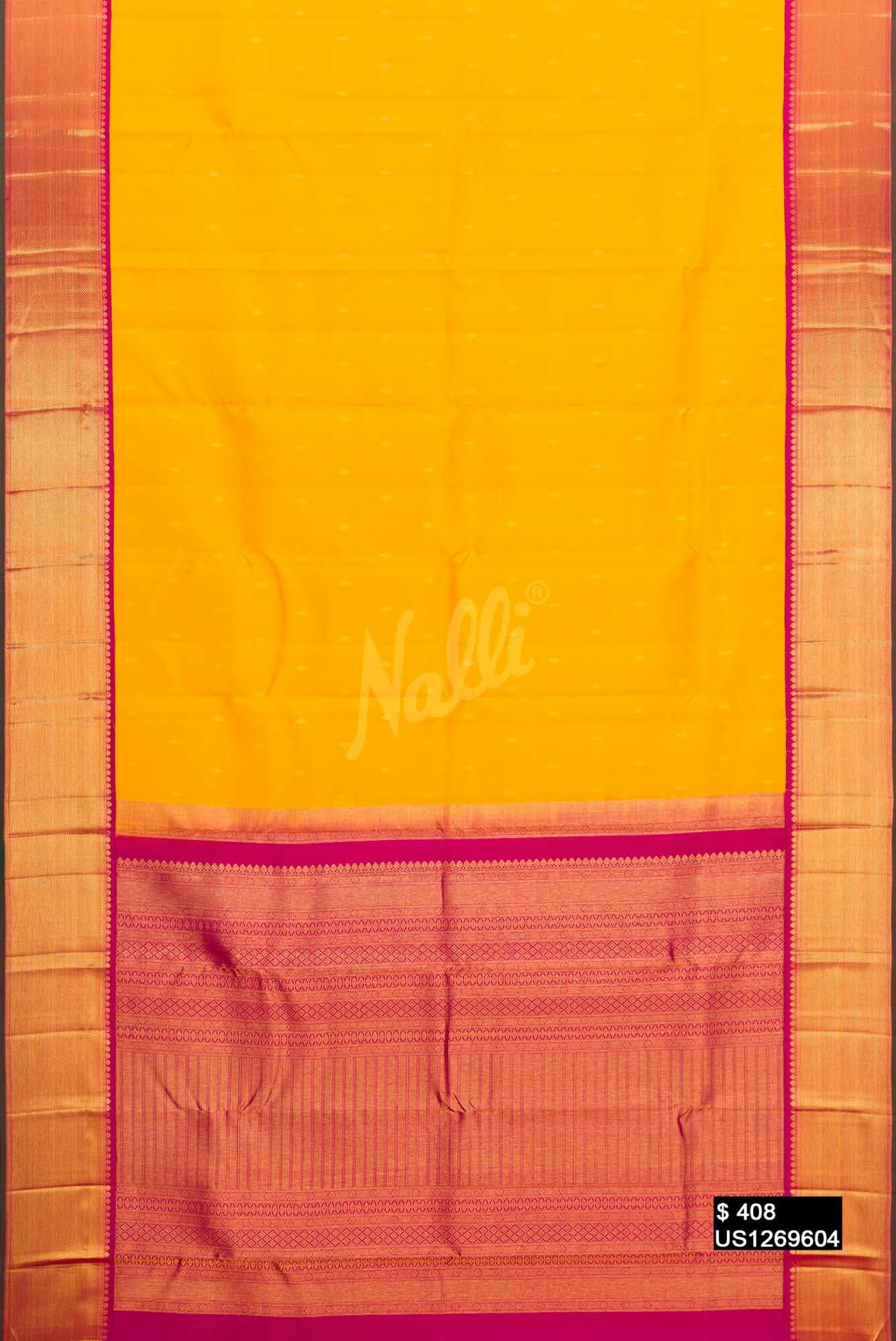 Yellow Kanchipuram Silk Saree