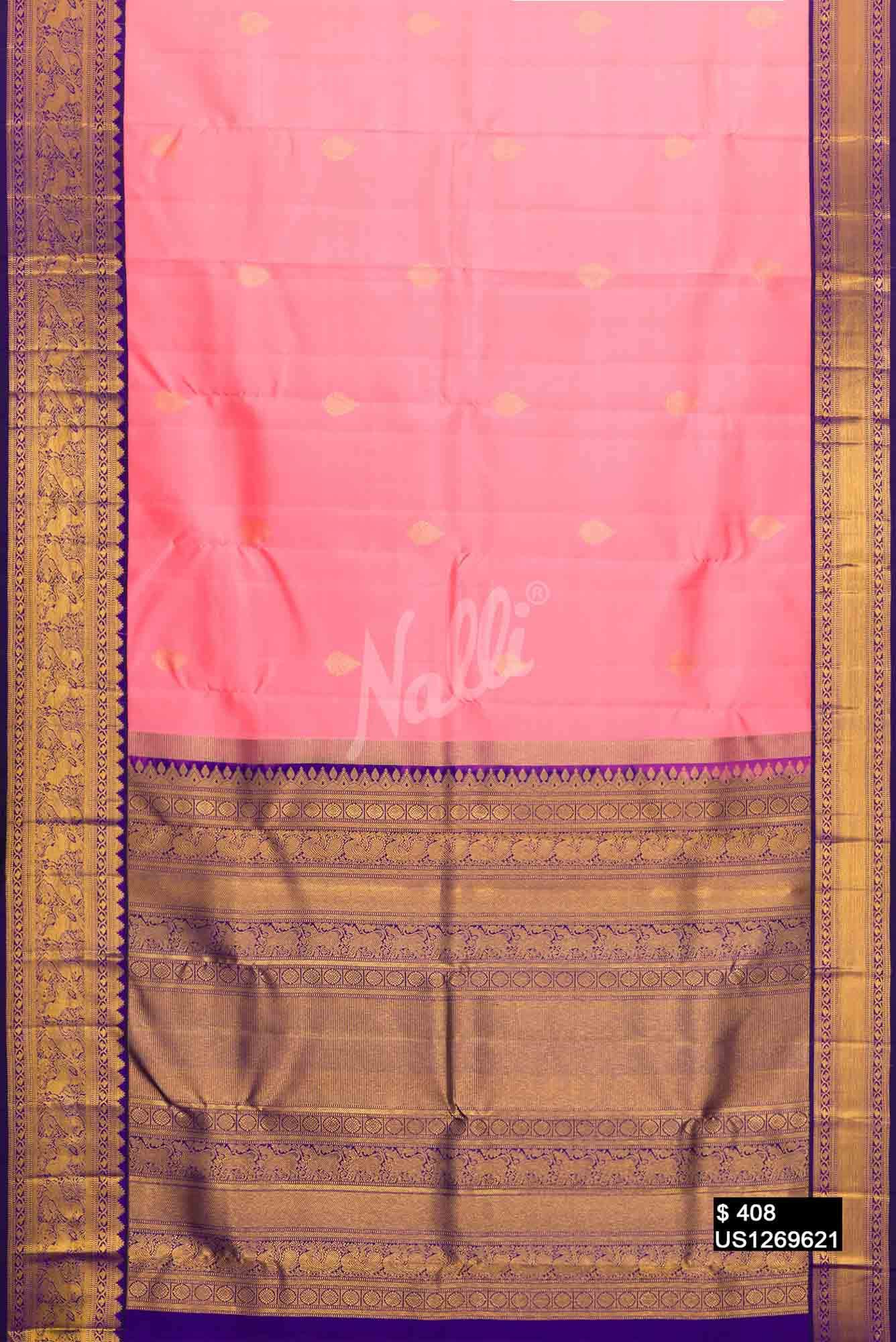 Pink Kanchipuram Silk Saree