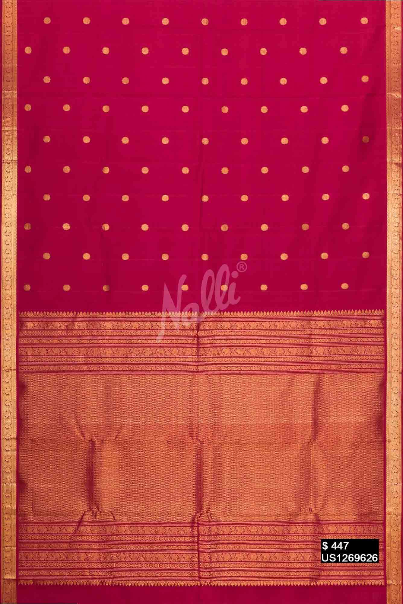 Maroon Kanchipuram Silk Saree