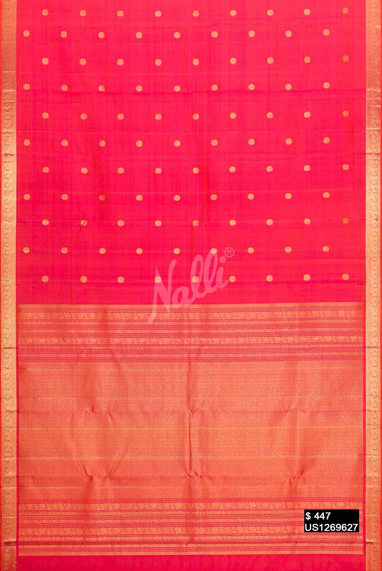 Orange Kanchipuram Silk Saree