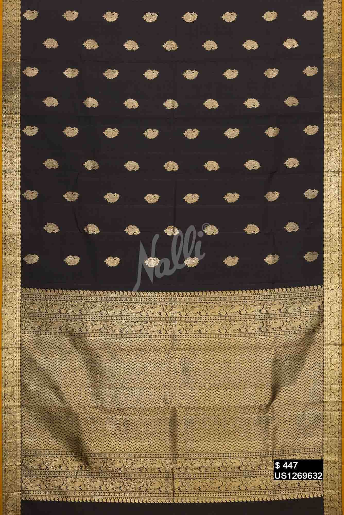 Black Kanchipuram Silk Saree