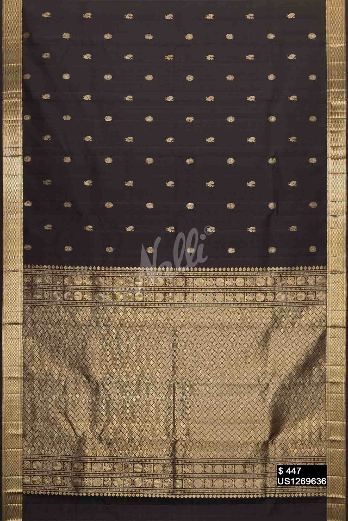 Black Kanchipuram Silk Saree