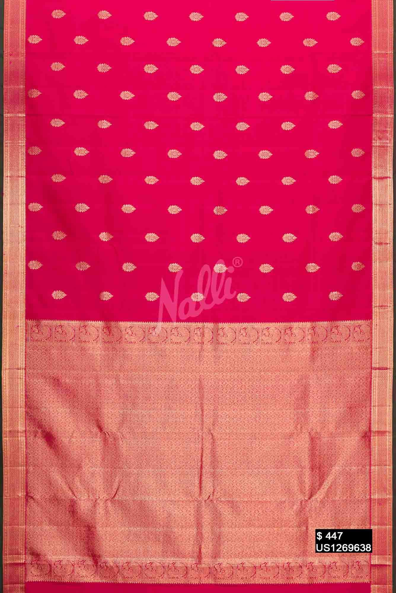 Dark Pink Kanchipuram Silk Saree