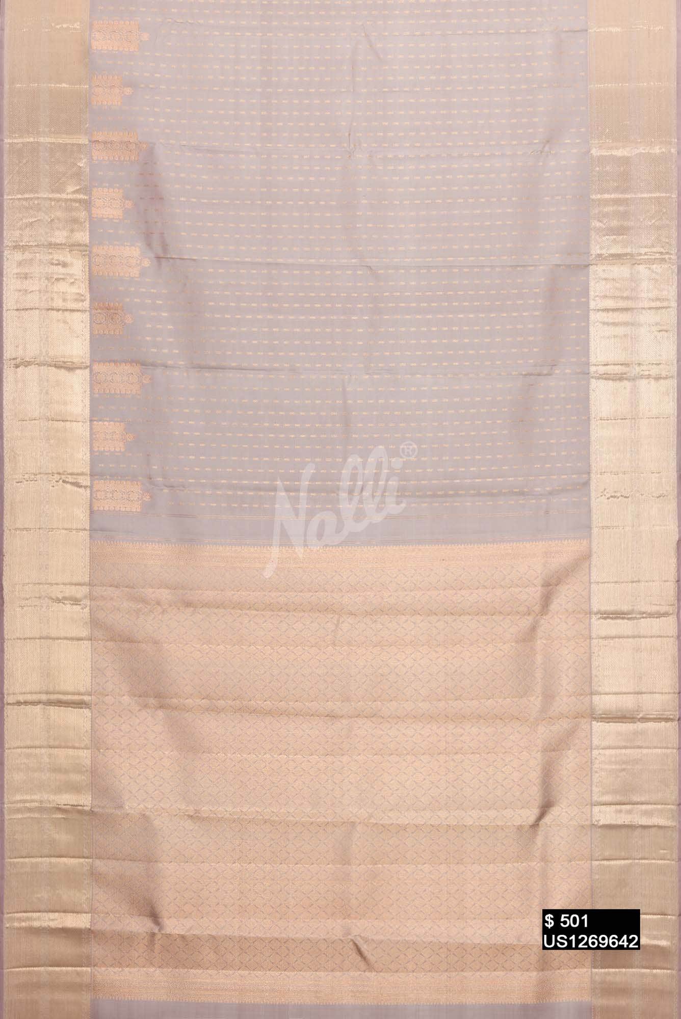 Grey Kanchipuram Silk Saree