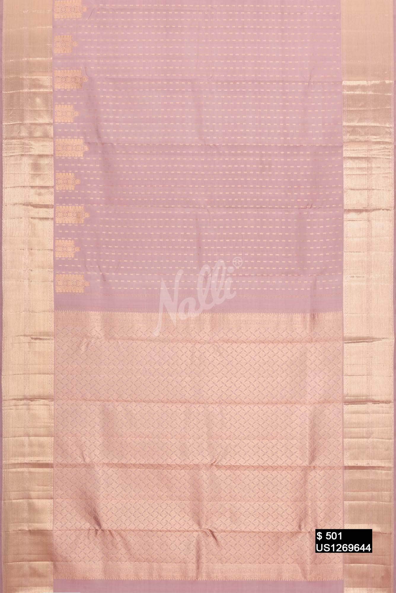 Rose Gold Kanchipuram Silk Saree