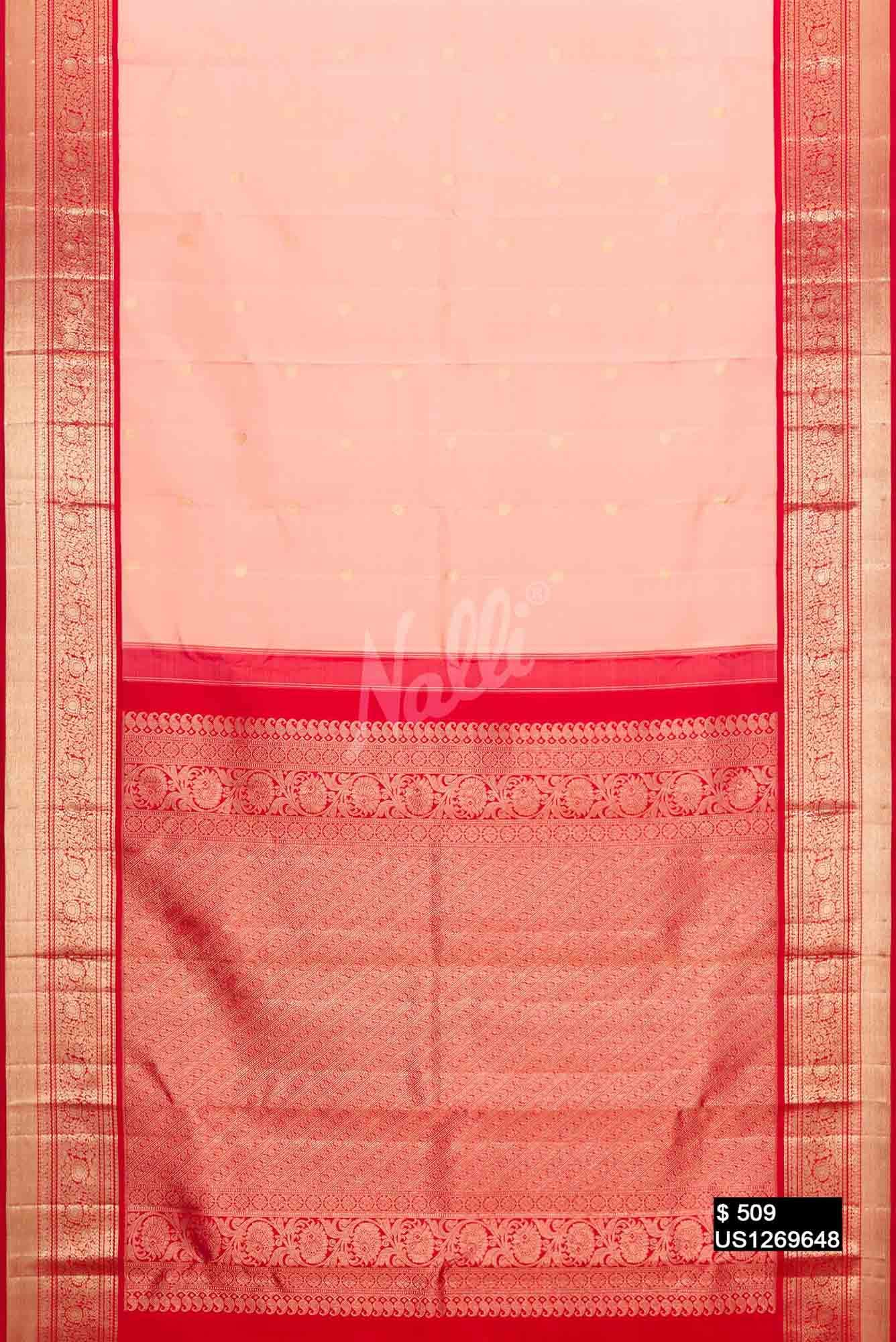 Peach Kanchipuram Silk Saree