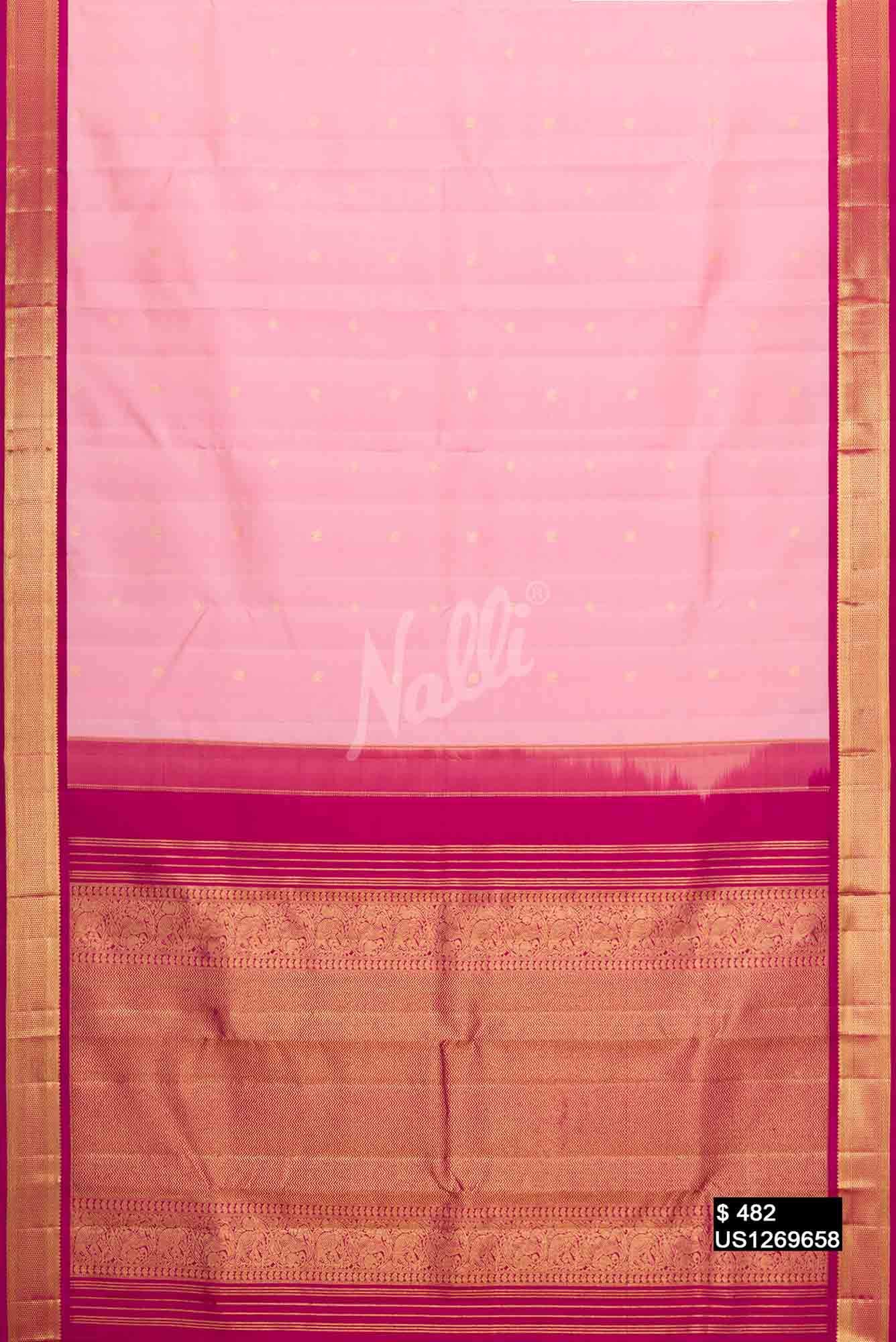 Pink Kanchipuram Silk Saree