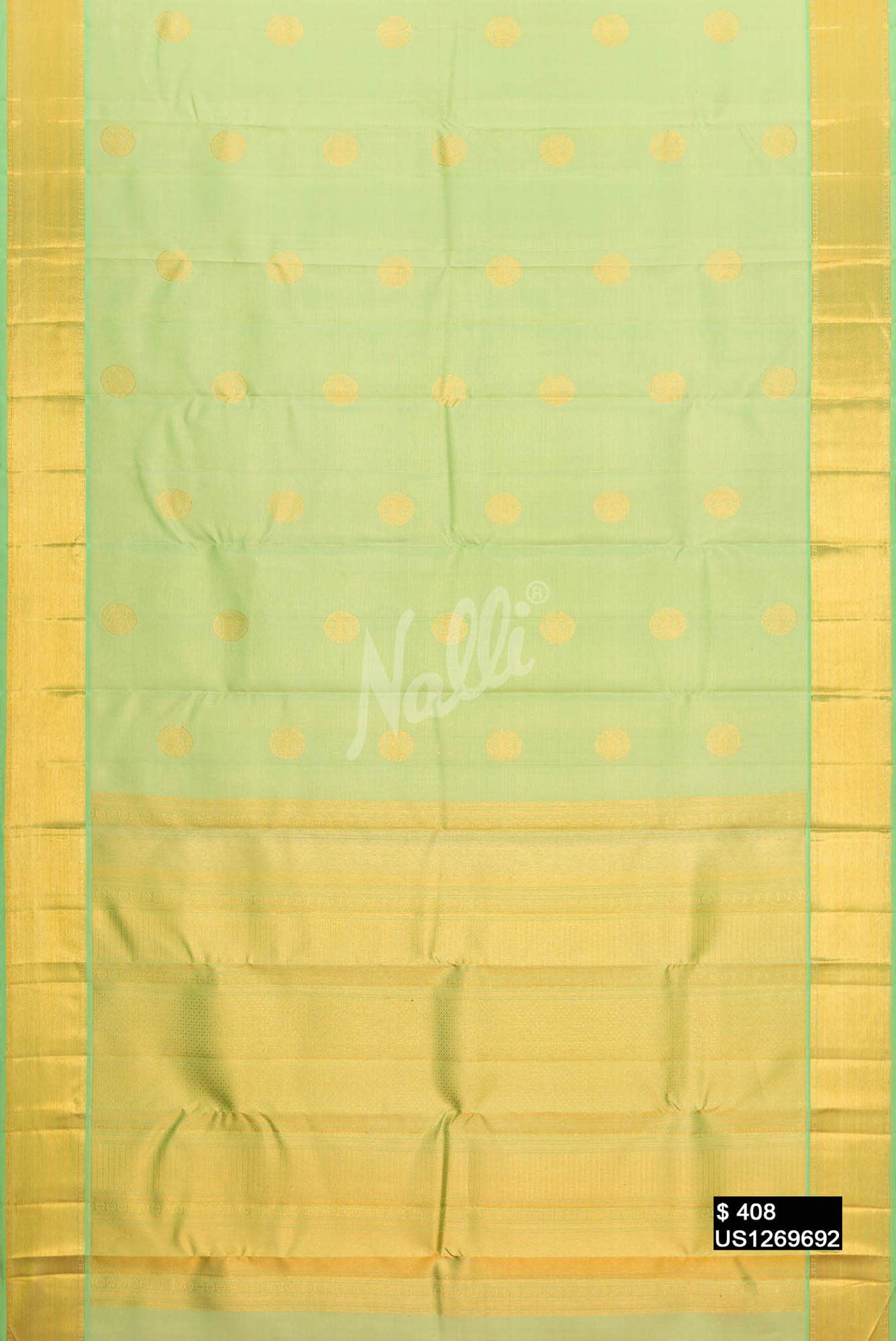 Pista Green Kanchipuram Silk Saree
