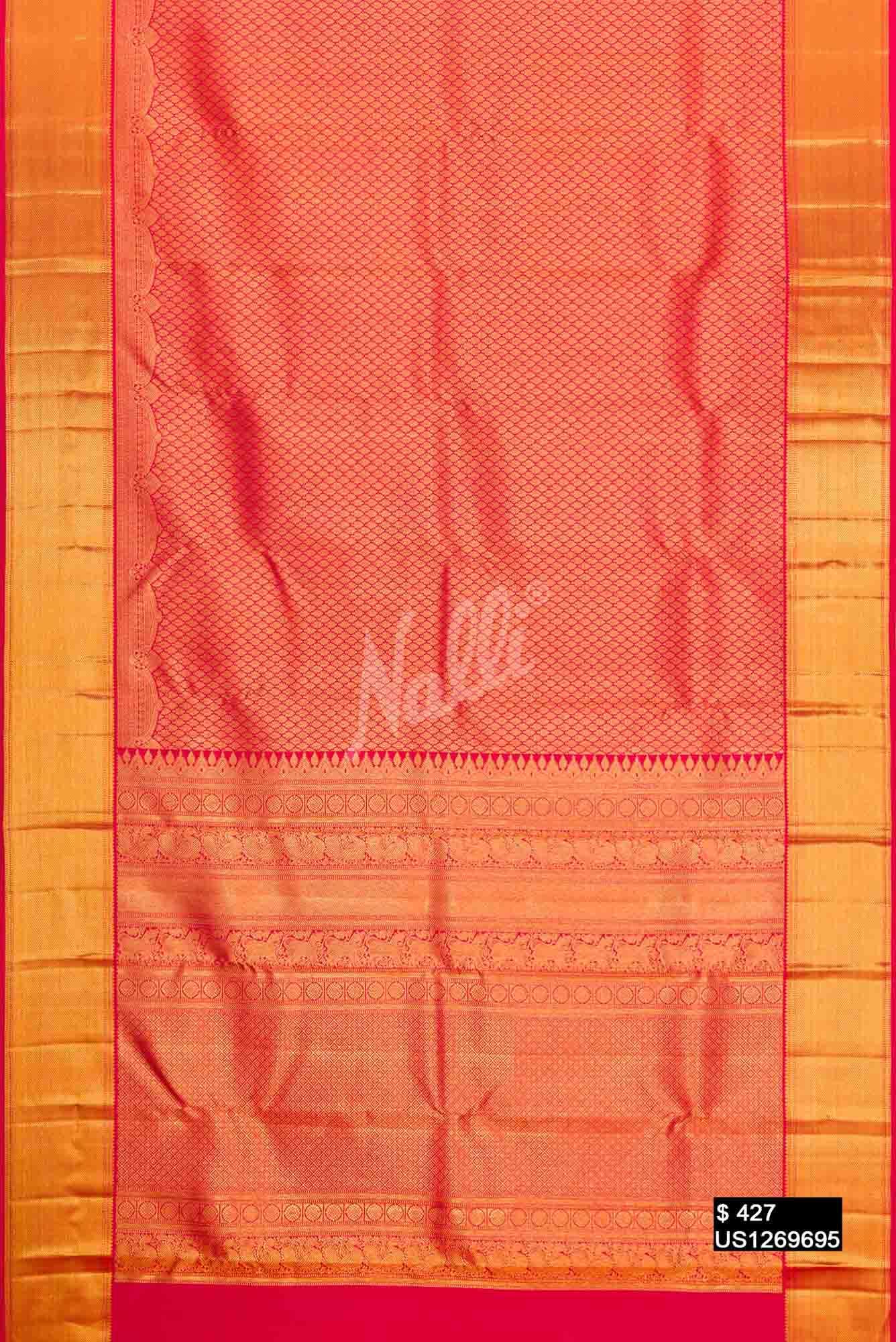 Dark Pink Kanchipuram Silk Saree