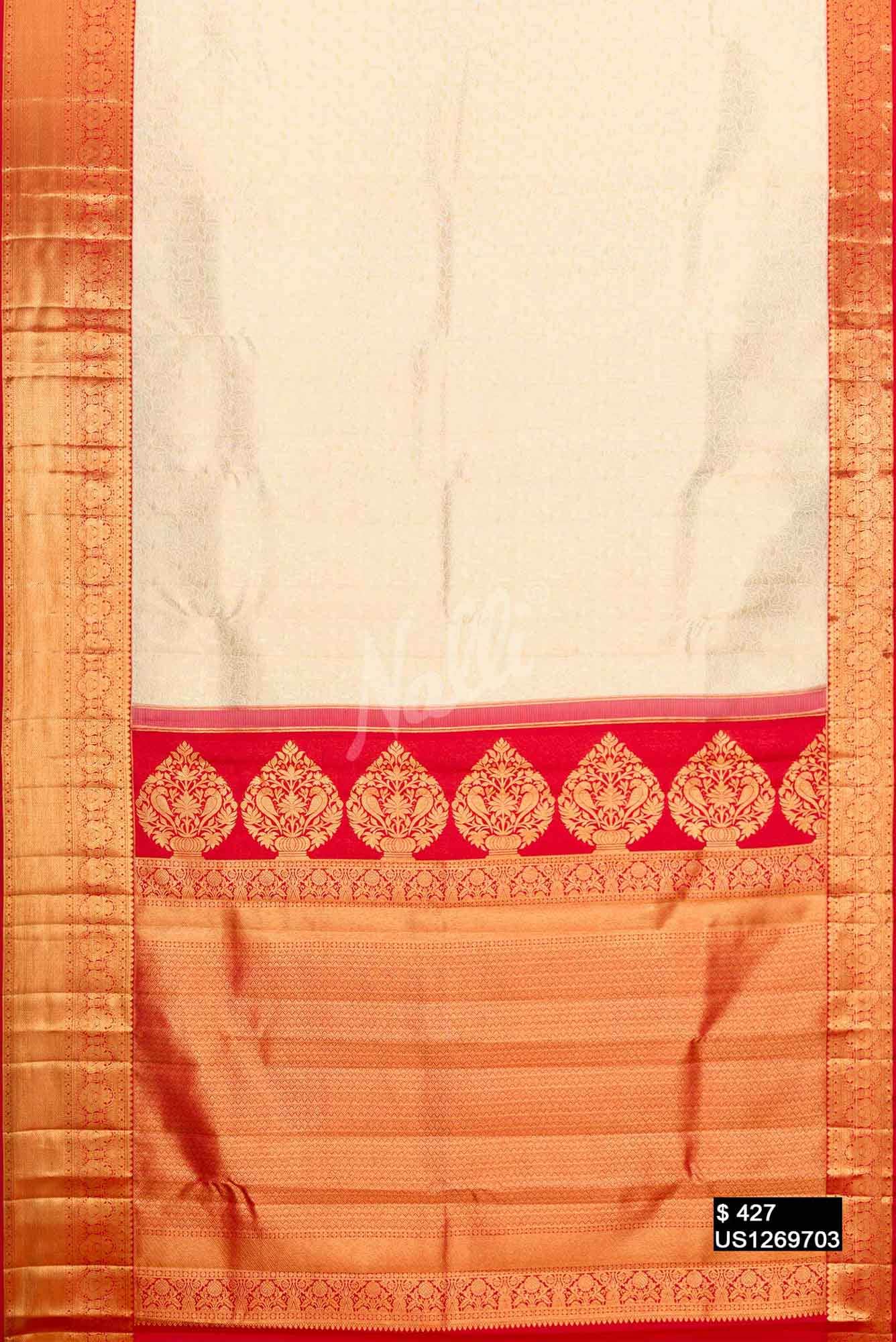 Sandal Kanchipuram Silk Saree