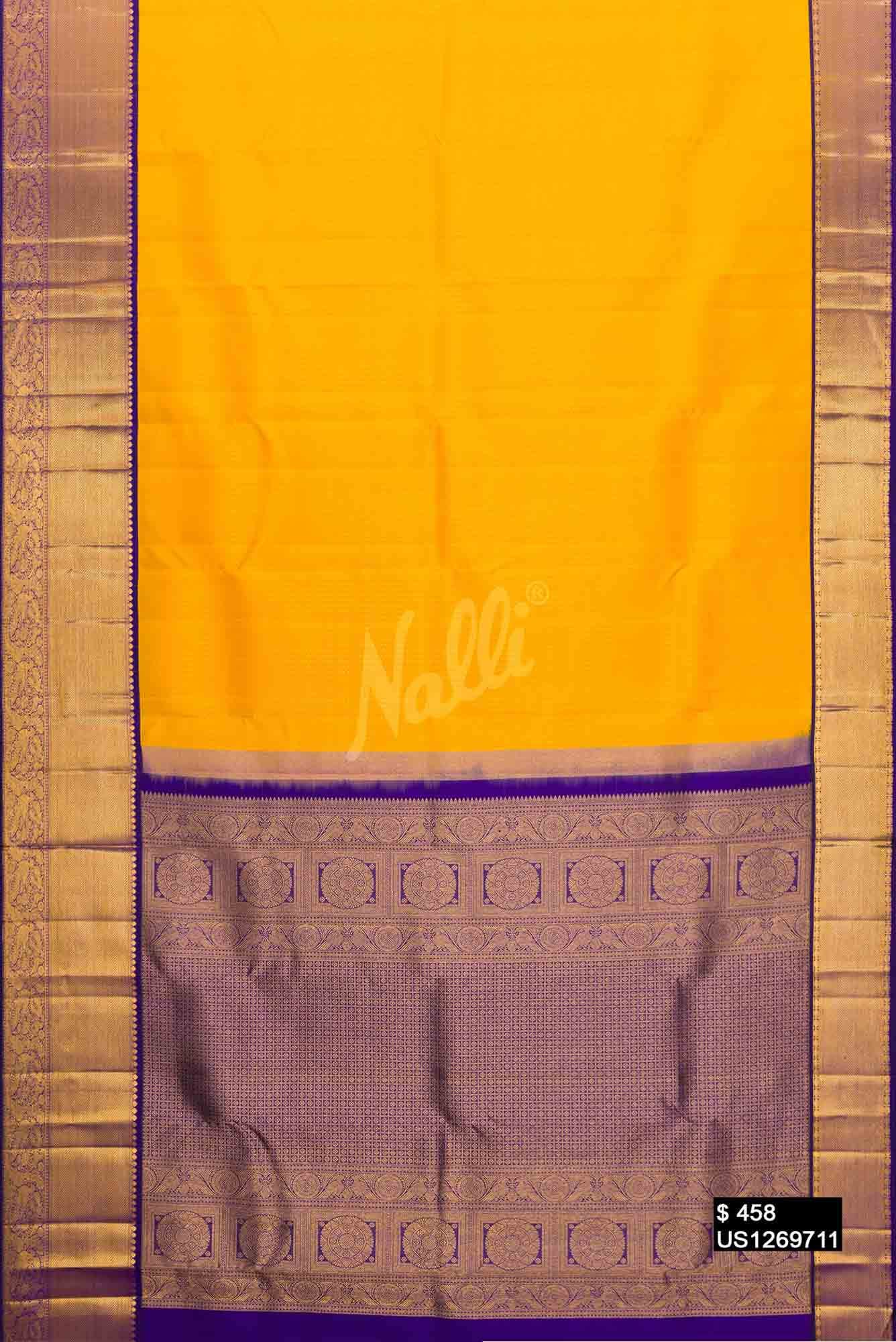 Yellow Kanchipuram Silk Saree